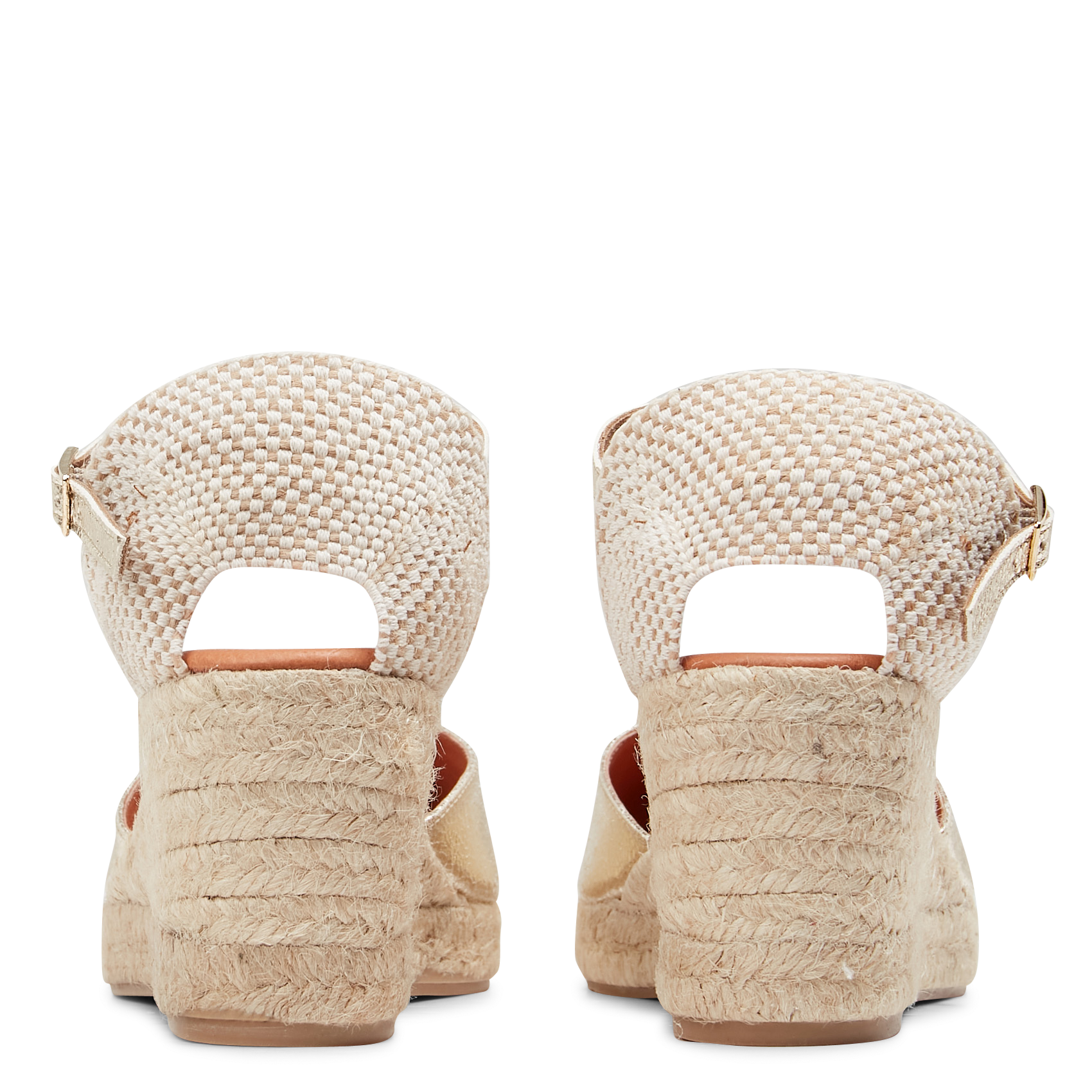 Espadrilles aus Metallic-Leder mit Keilabsatz MELLOW YELLOW Golden