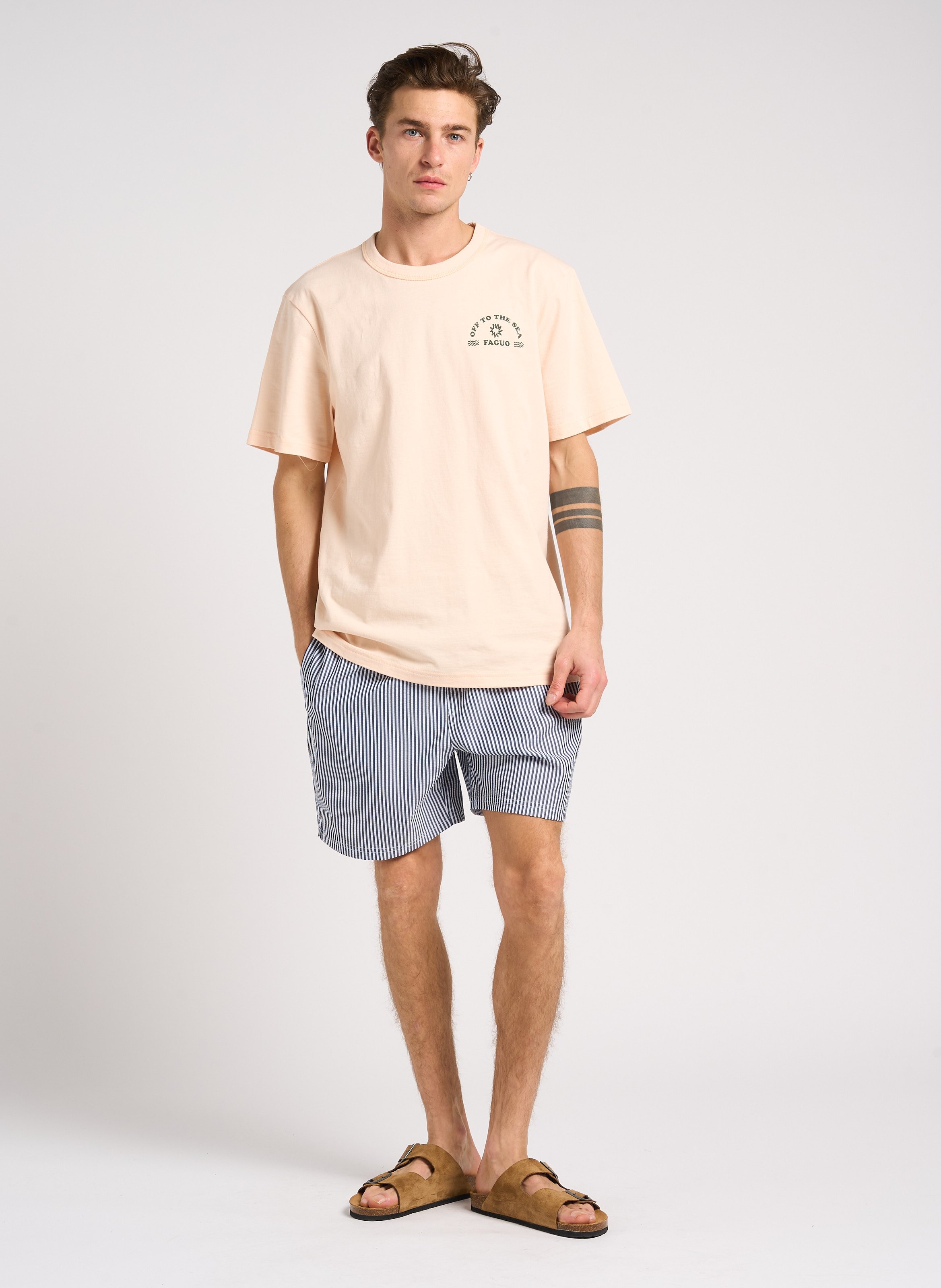 Short de bain rayé FARAH Bleu