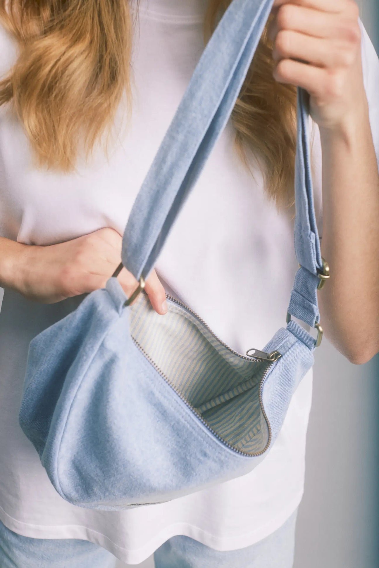 Cotton waist bag Blue