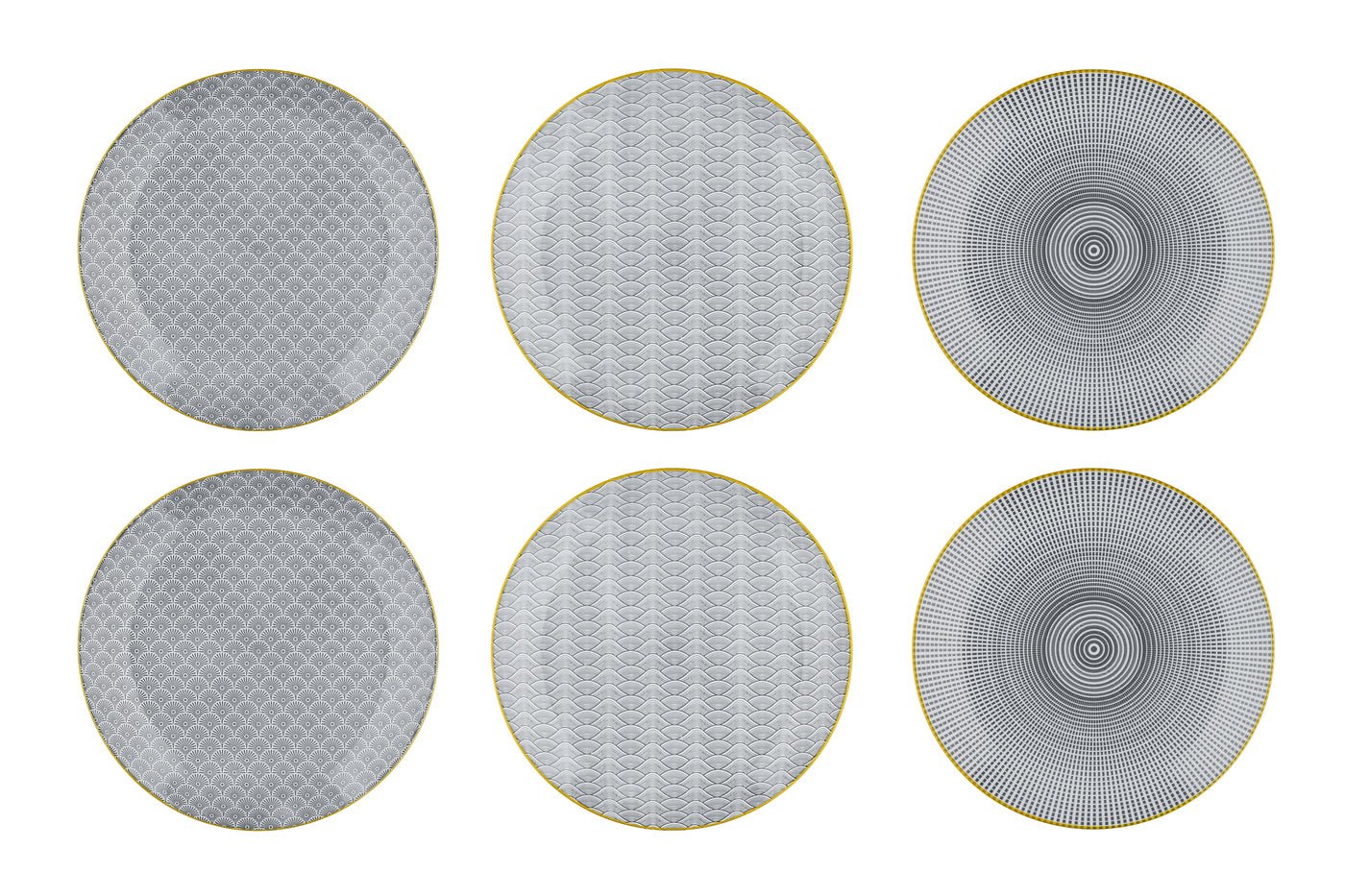 Assiette pattern ø26cm - 6 pièces - color  Gris anthracite
