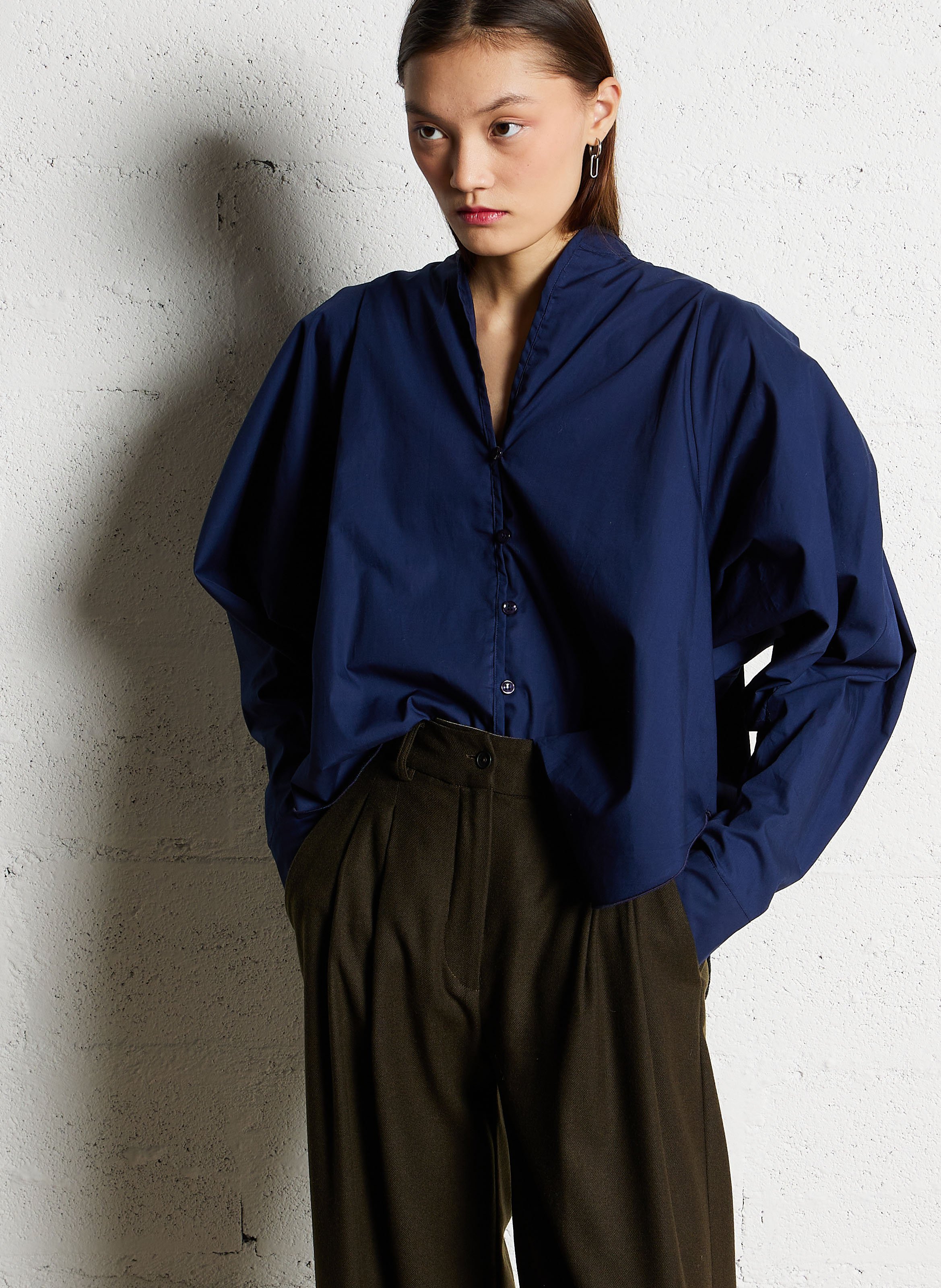 Blouse met klassieke kraag COLLECTORS CLUB Blauw