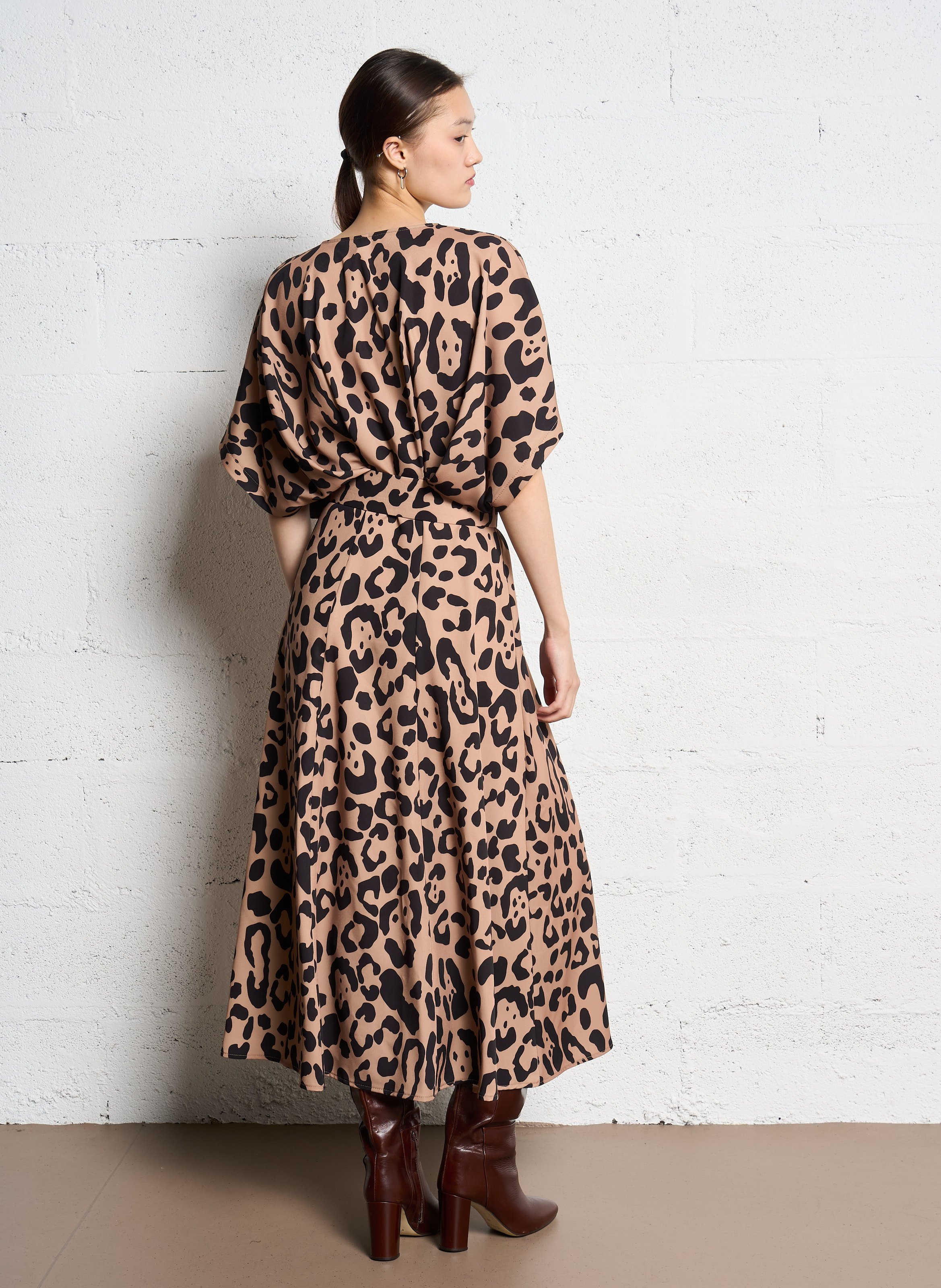 Robe midi col rond imprimé IMPERIAL Multicolore