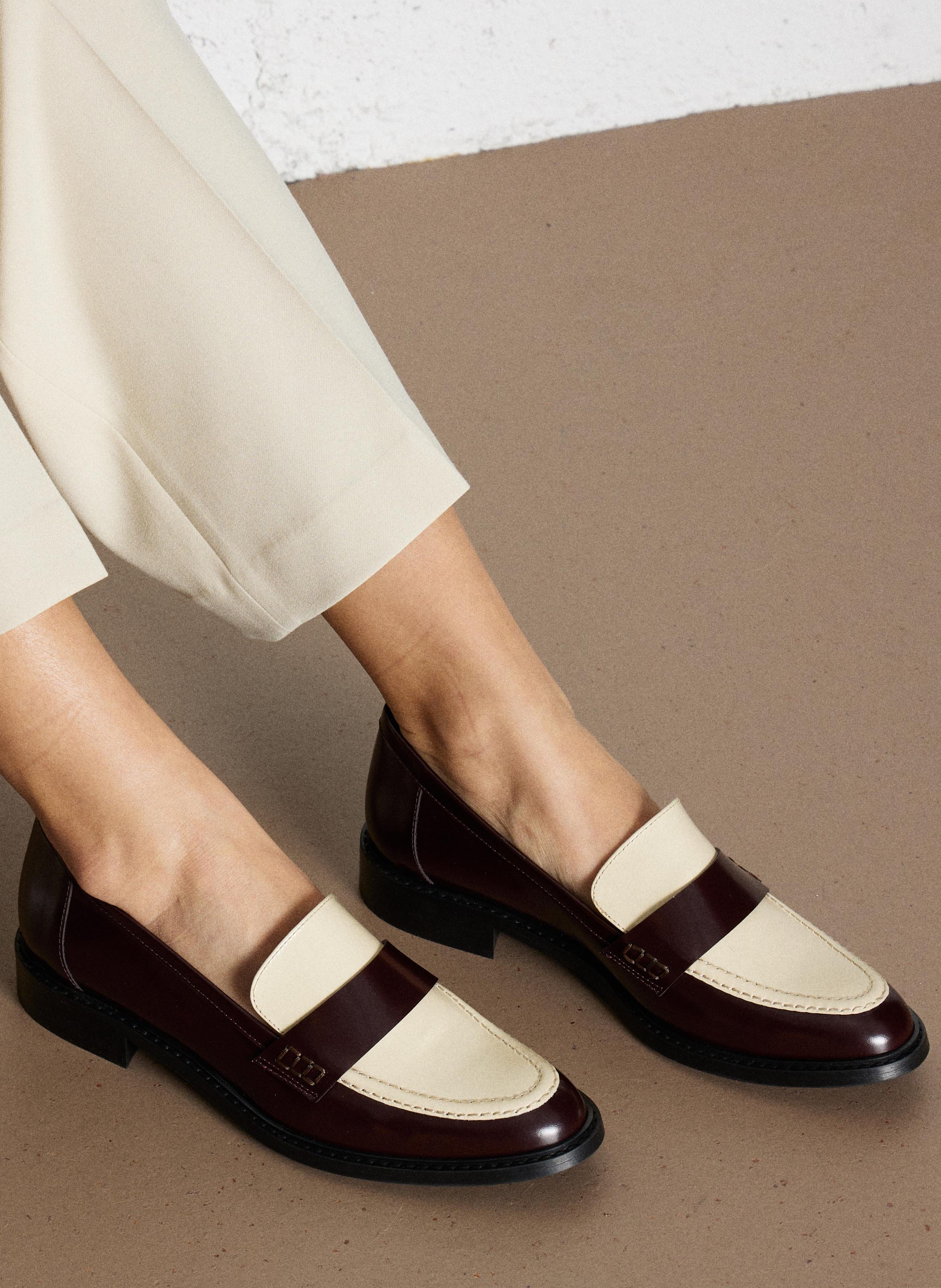 Mocassins en cuir MAISON 123 Rouge