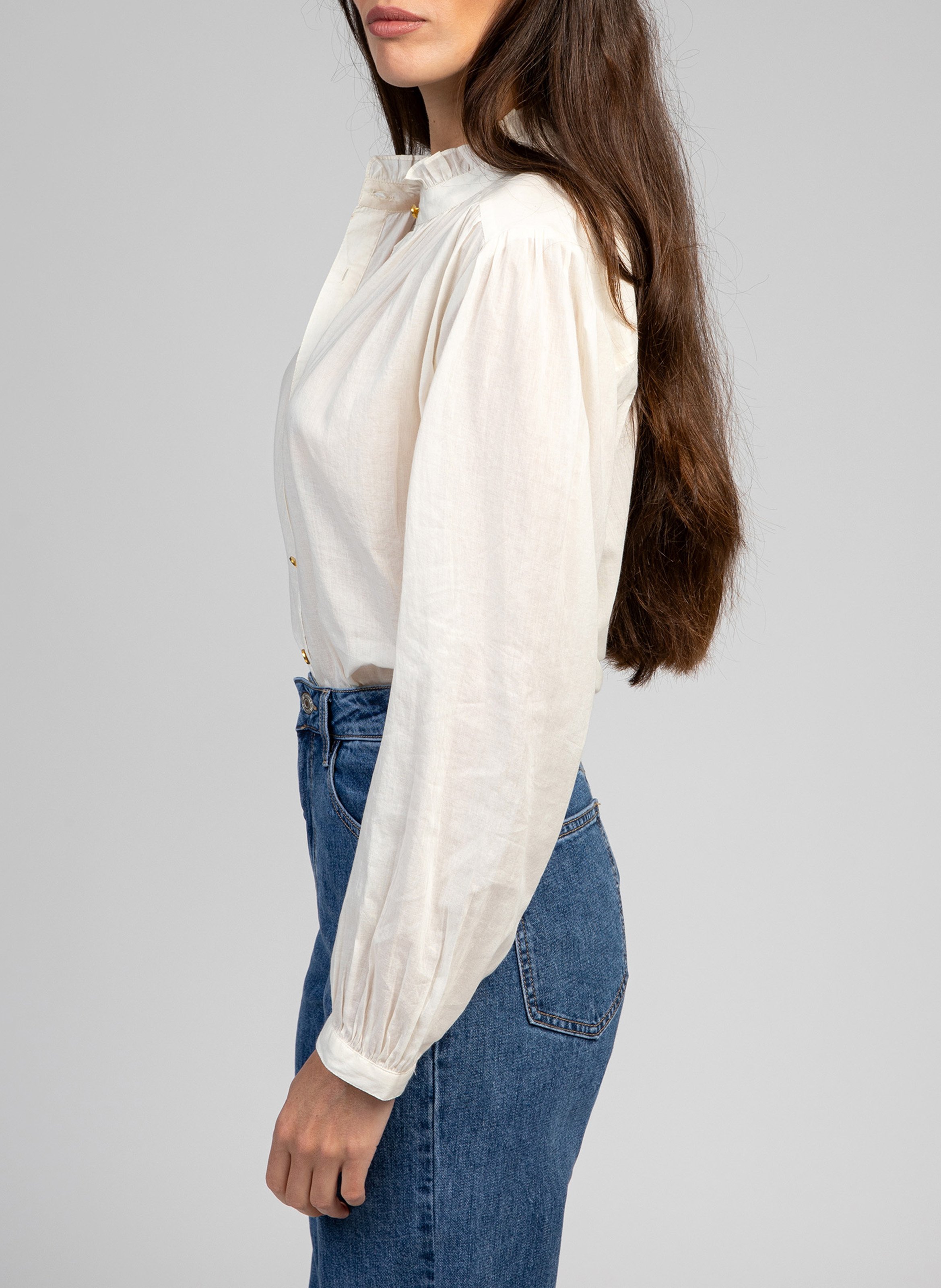 Colonel plain shirt AN'GE White