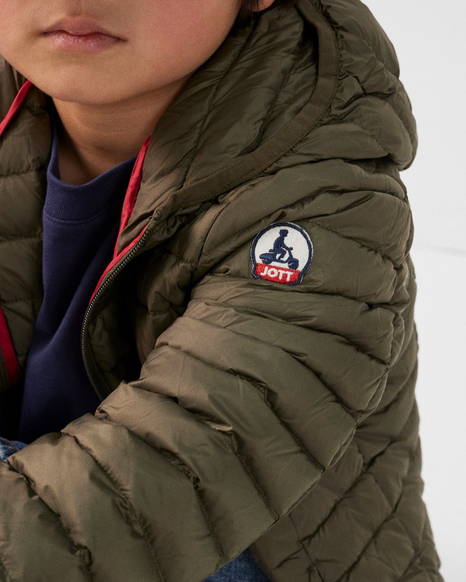 Hugo lightweight hooded child's puffer coat JOTT Green