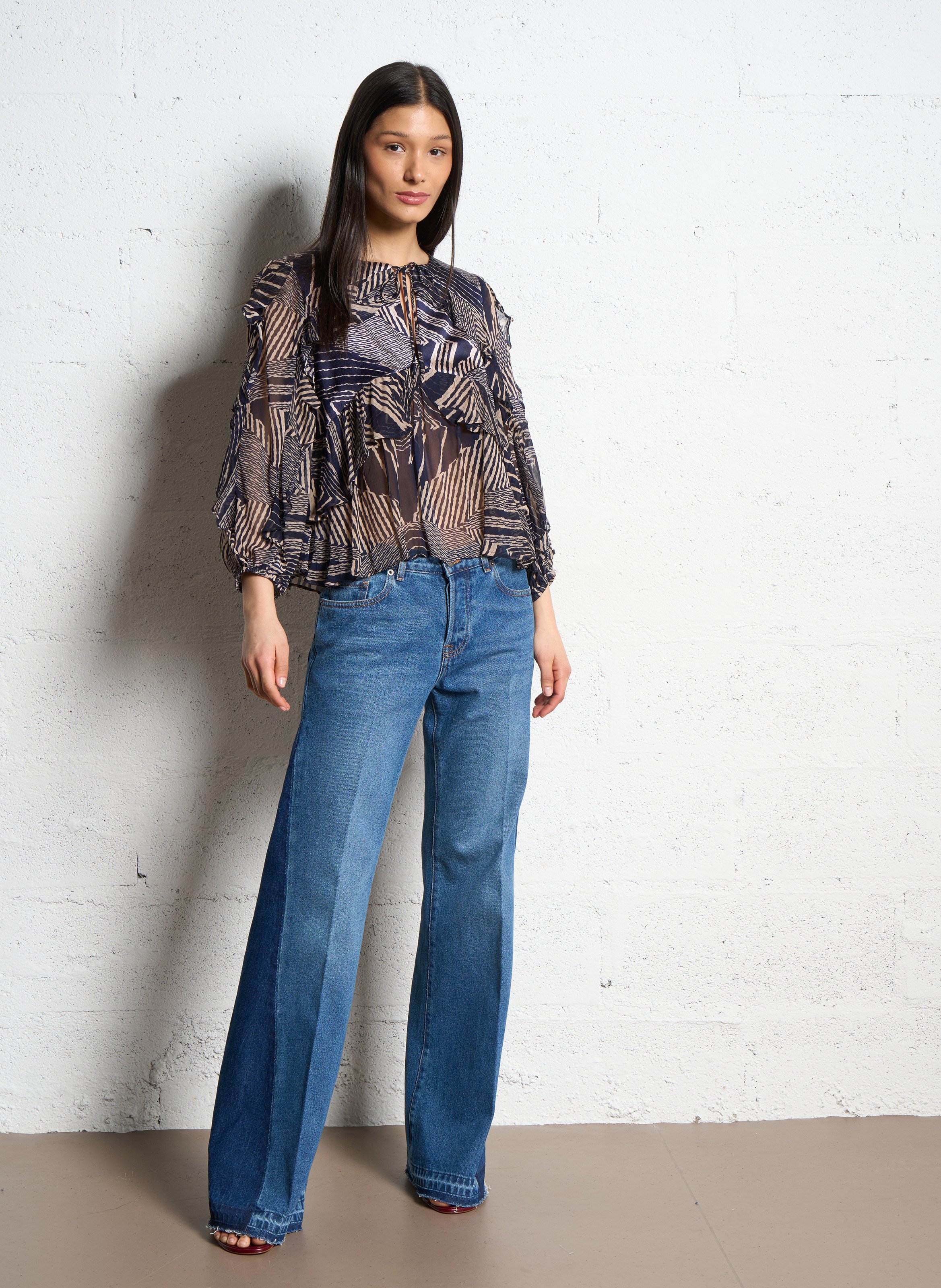 Jean flare à détails sur les côtés BA&SH Bleu