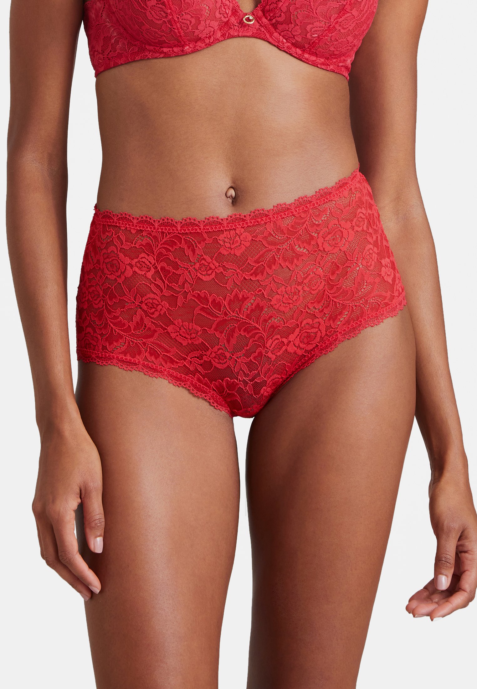 High-waisted lace panties AUBADE Red