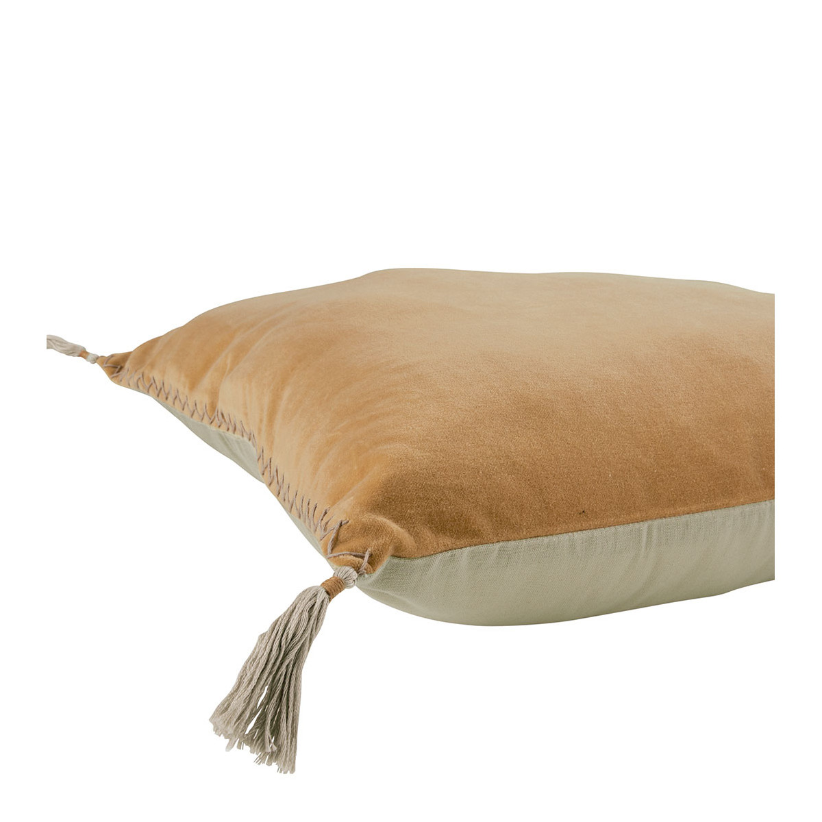 Mattéo cotton velvet cushion cover BLANC D'IVOIRE Orange