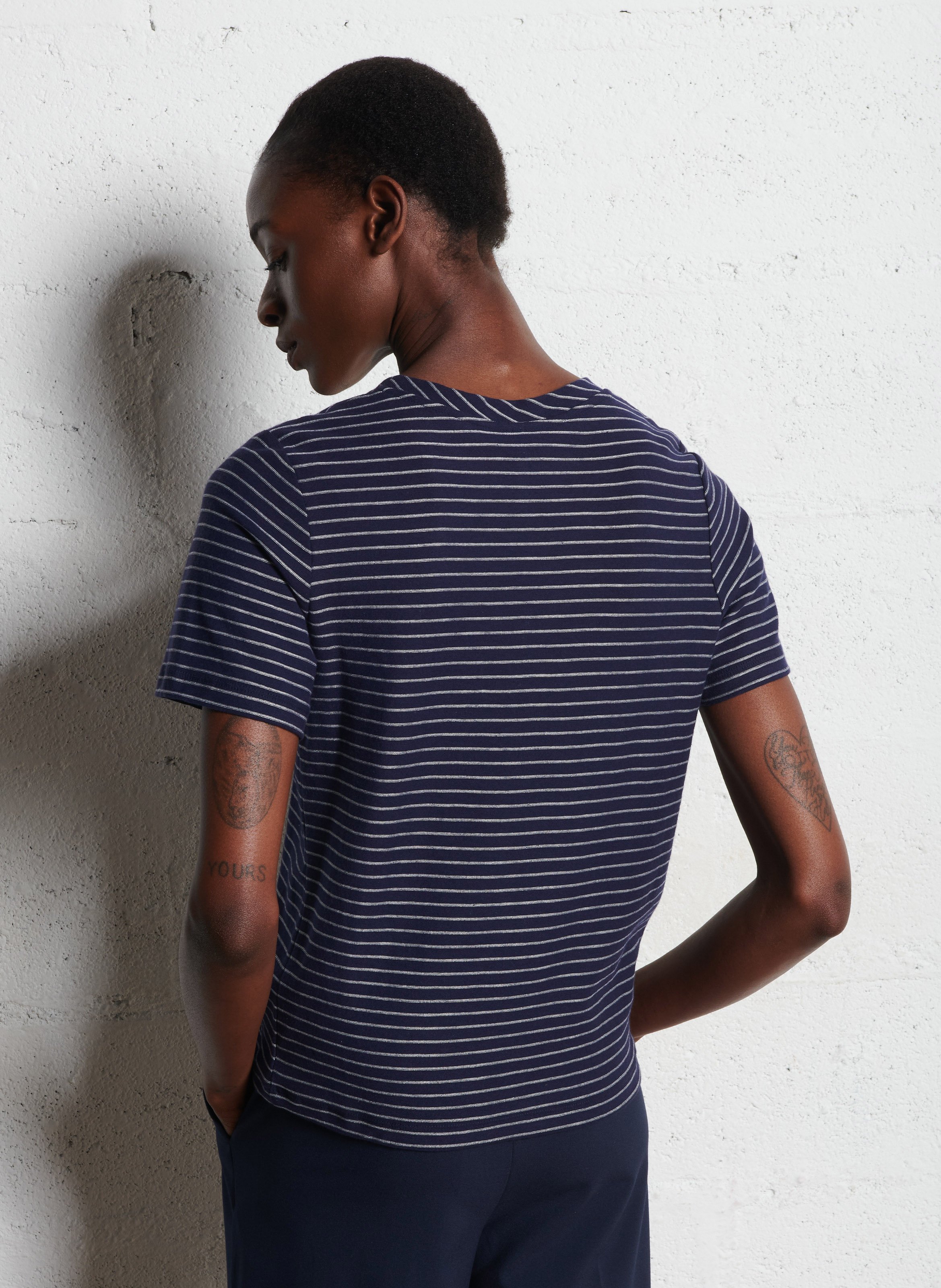 Striped straight t-shirt I CODE Blue