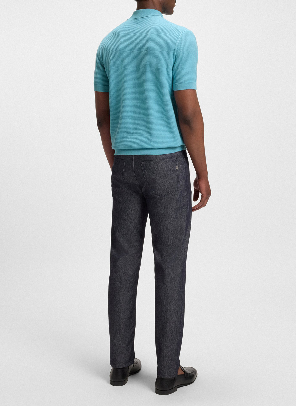 Cotton and linen polo shirt BOSS Blue