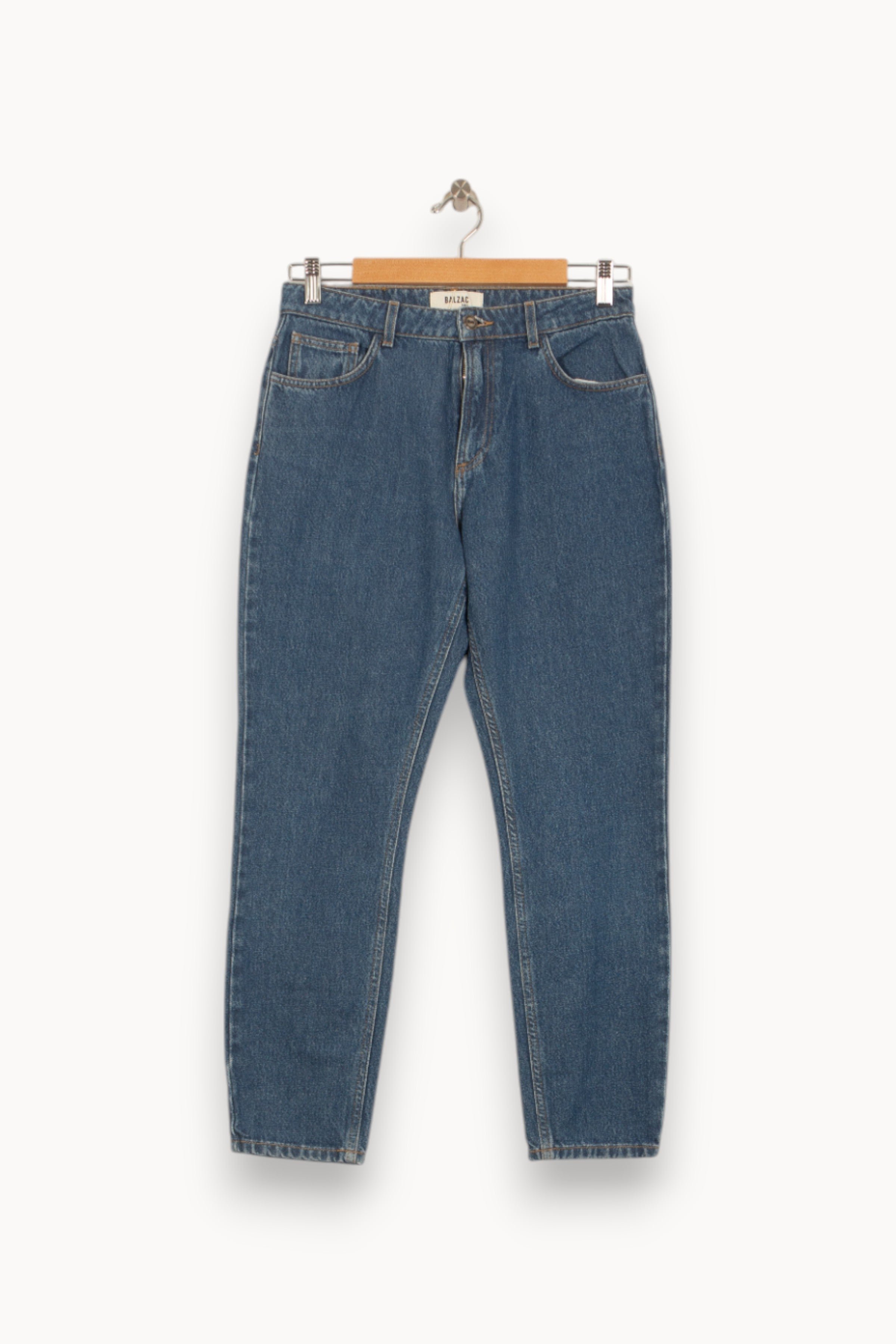 Cropped slim jeans with studs BALZAC PARIS - Seconde Main Blue