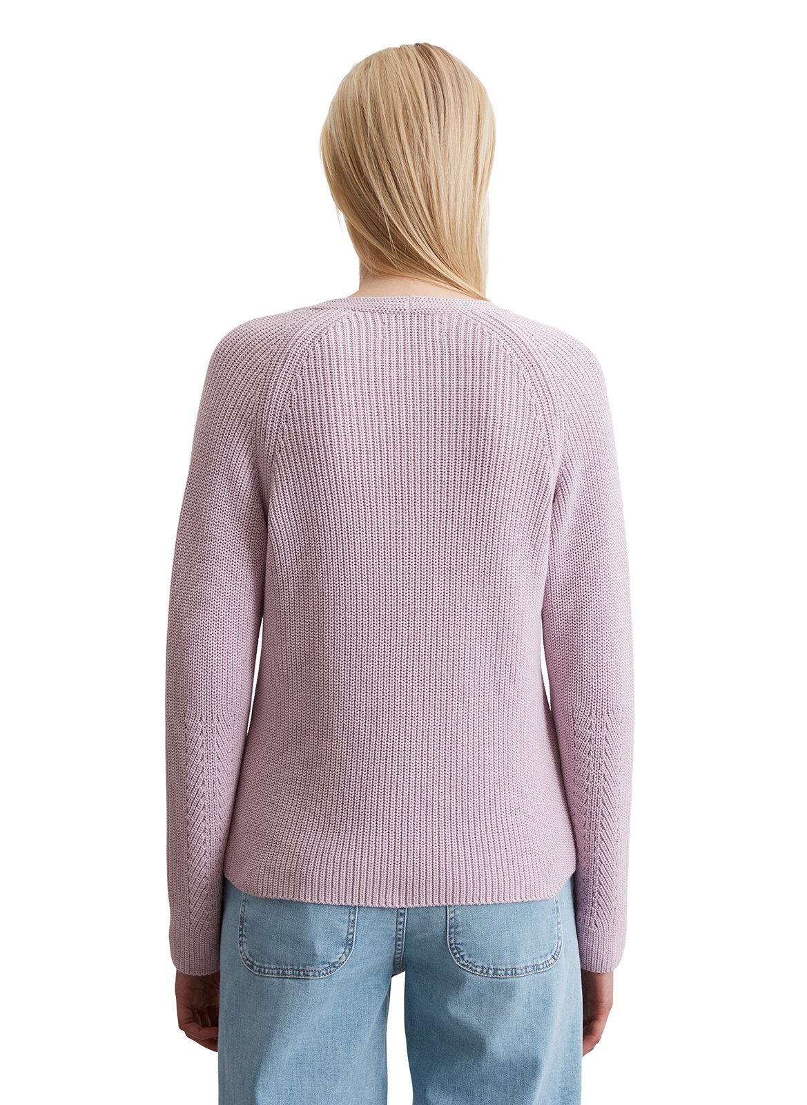 Jersey con cuello en pico de algodón MARC O'POLO Rosa