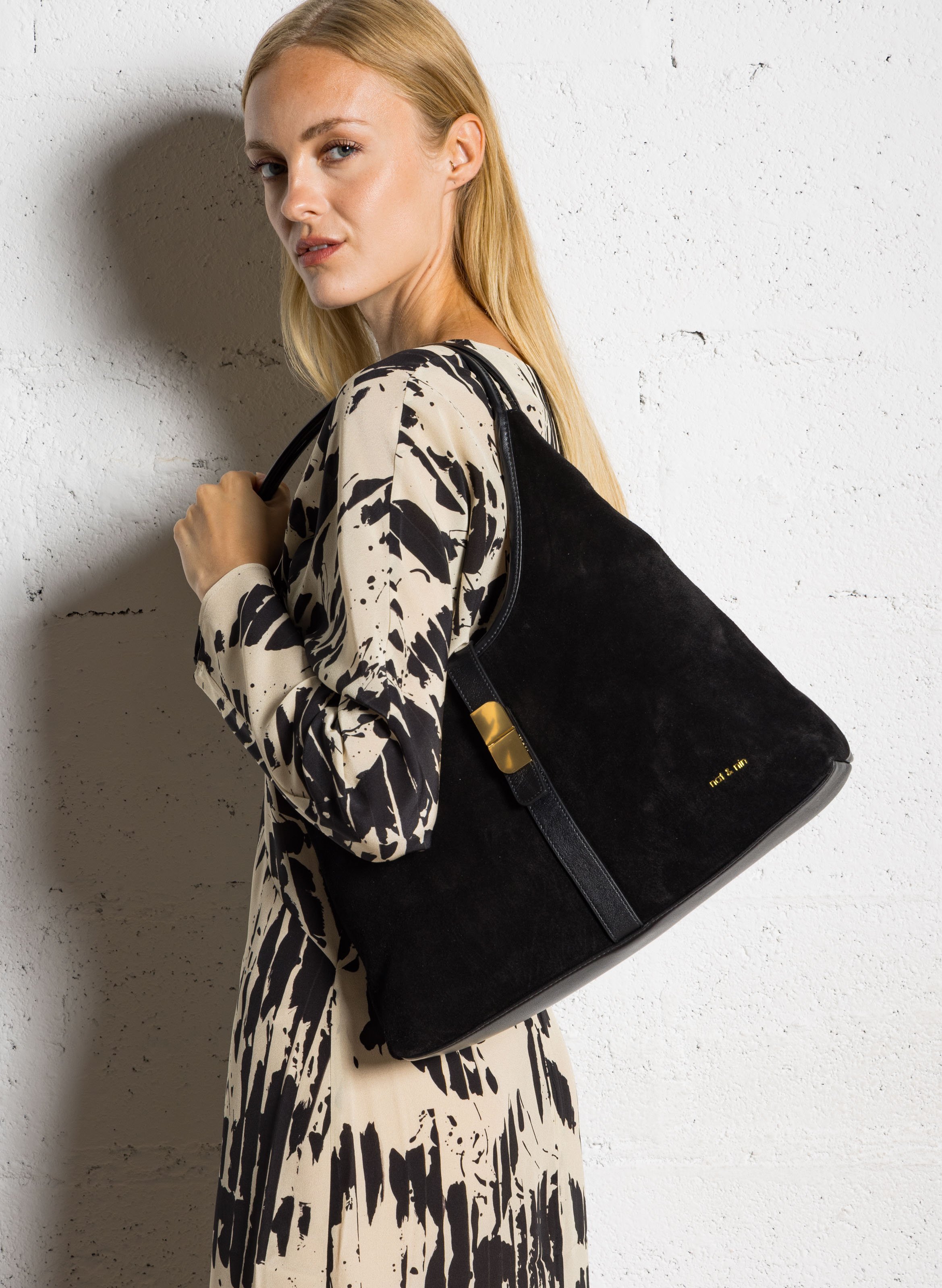 Capriccio - Hobo-Bag, aus Leder NAT & NIN Schwarz