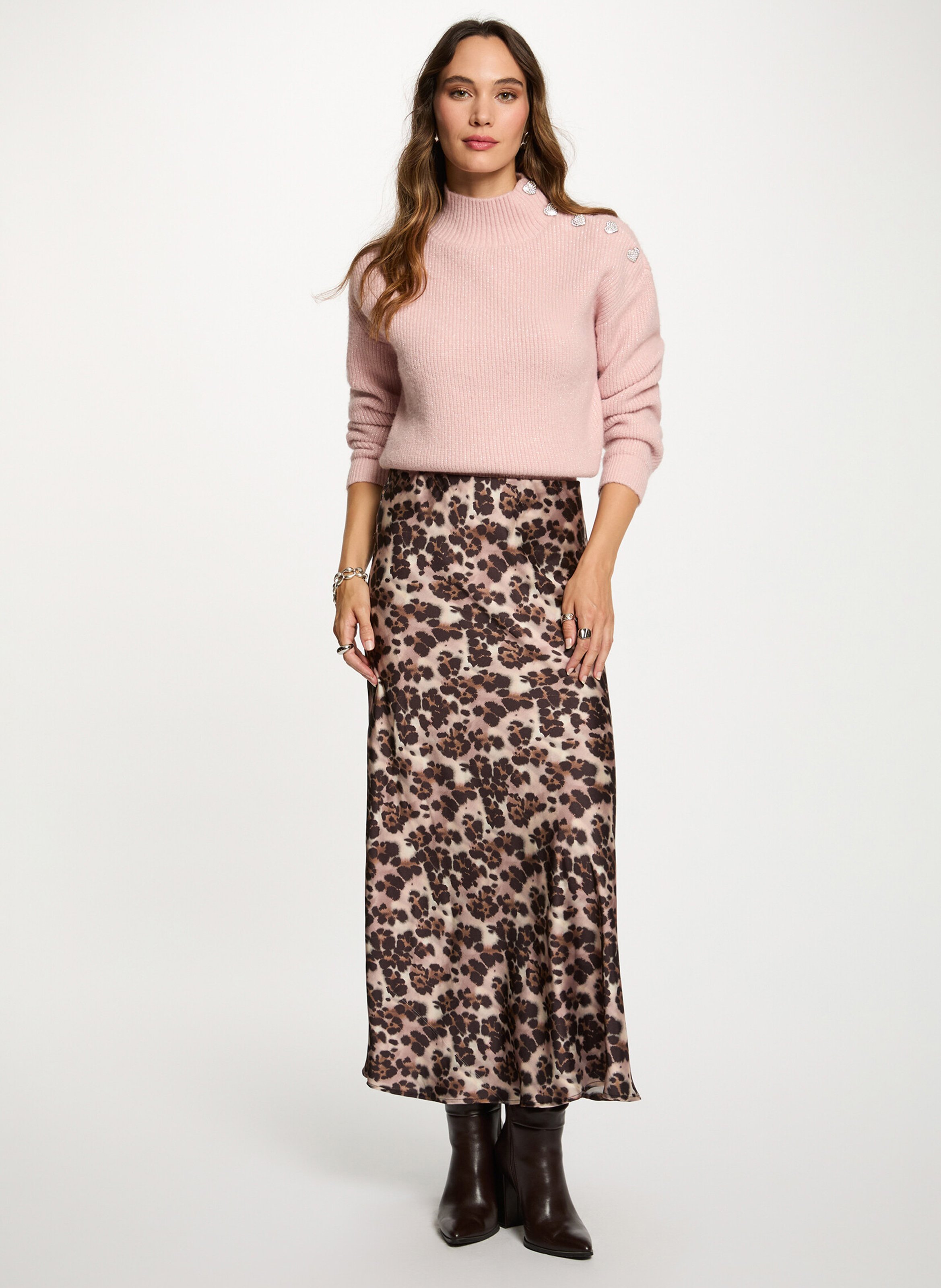 Jupe droite imprimée MORGAN Multicolore