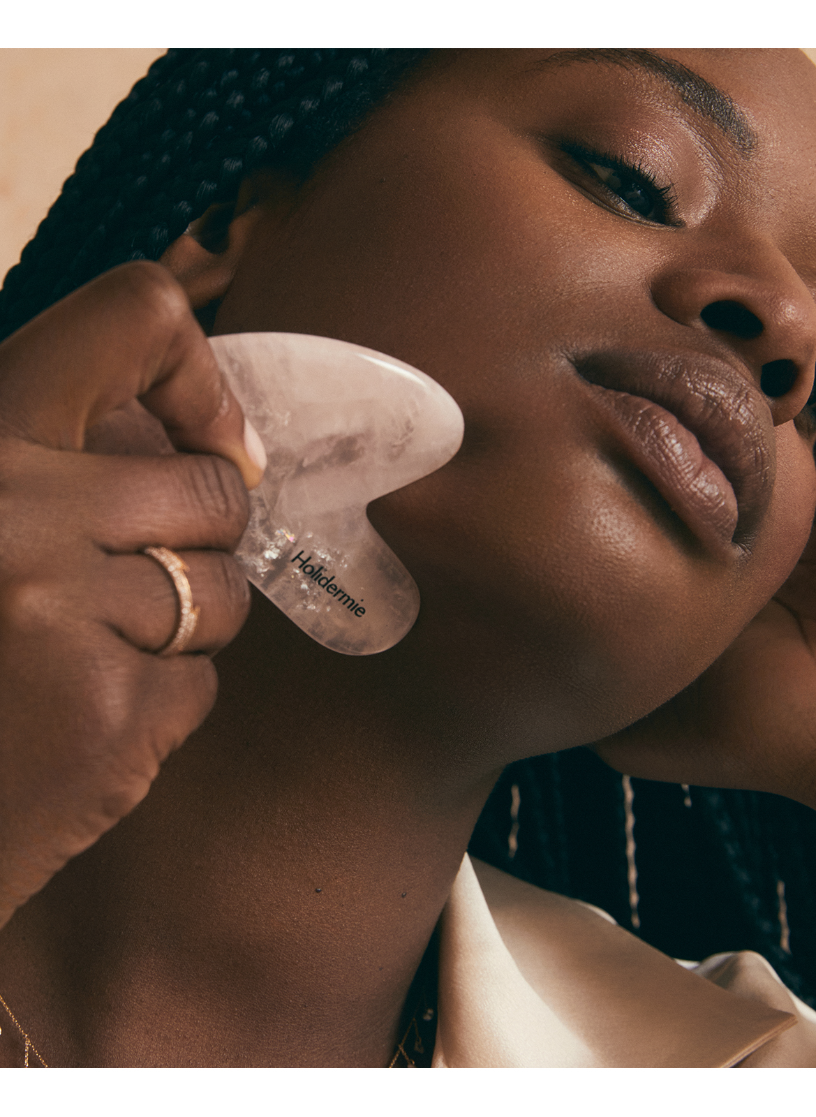 Gua Sha visage en Quartz Rose HOLIDERMIE No color