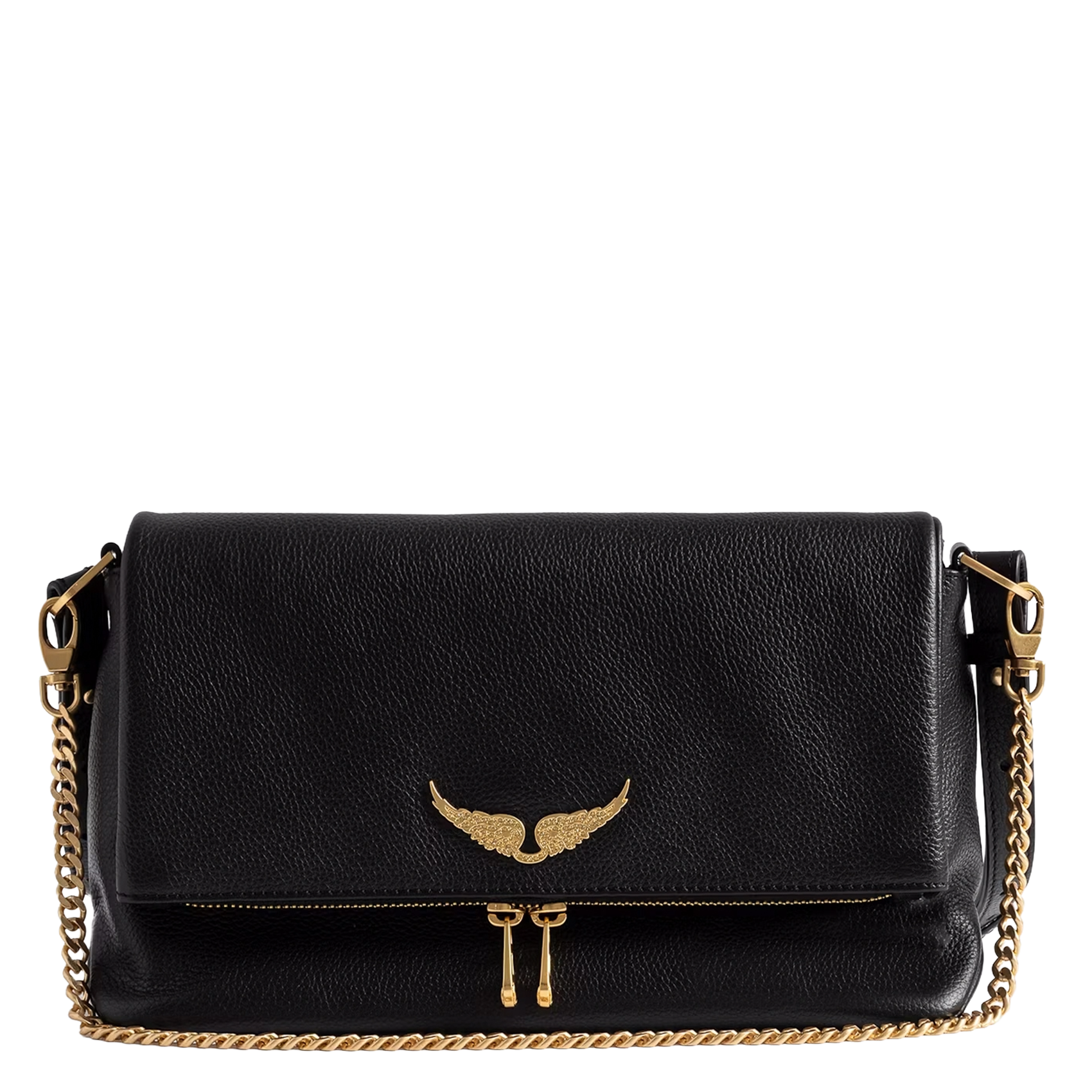 Buideltas van getextureerd leer met veters ZADIG&VOLTAIRE