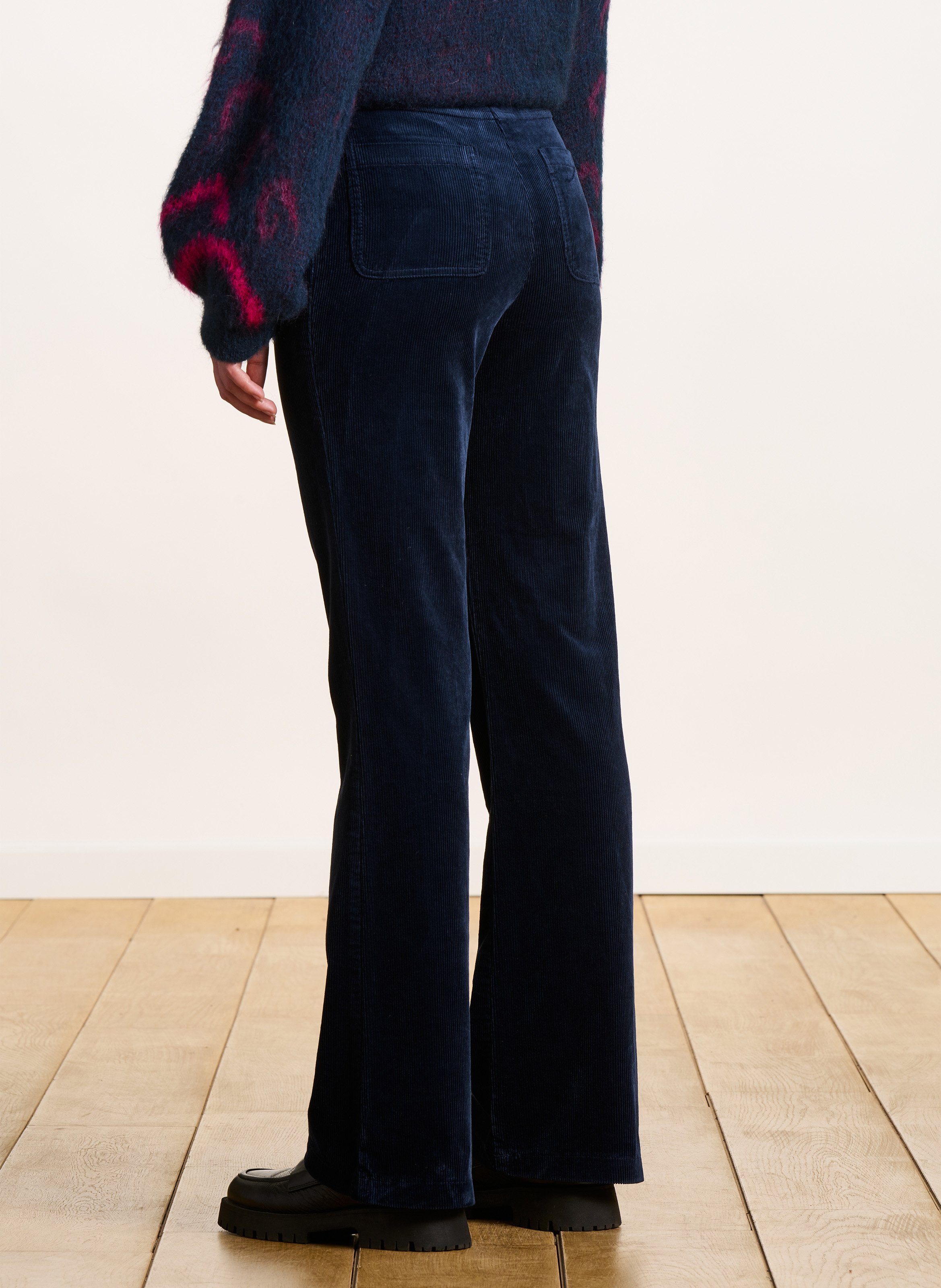 Cotton-blend bell bottom pants LA FEE MARABOUTEE Blue