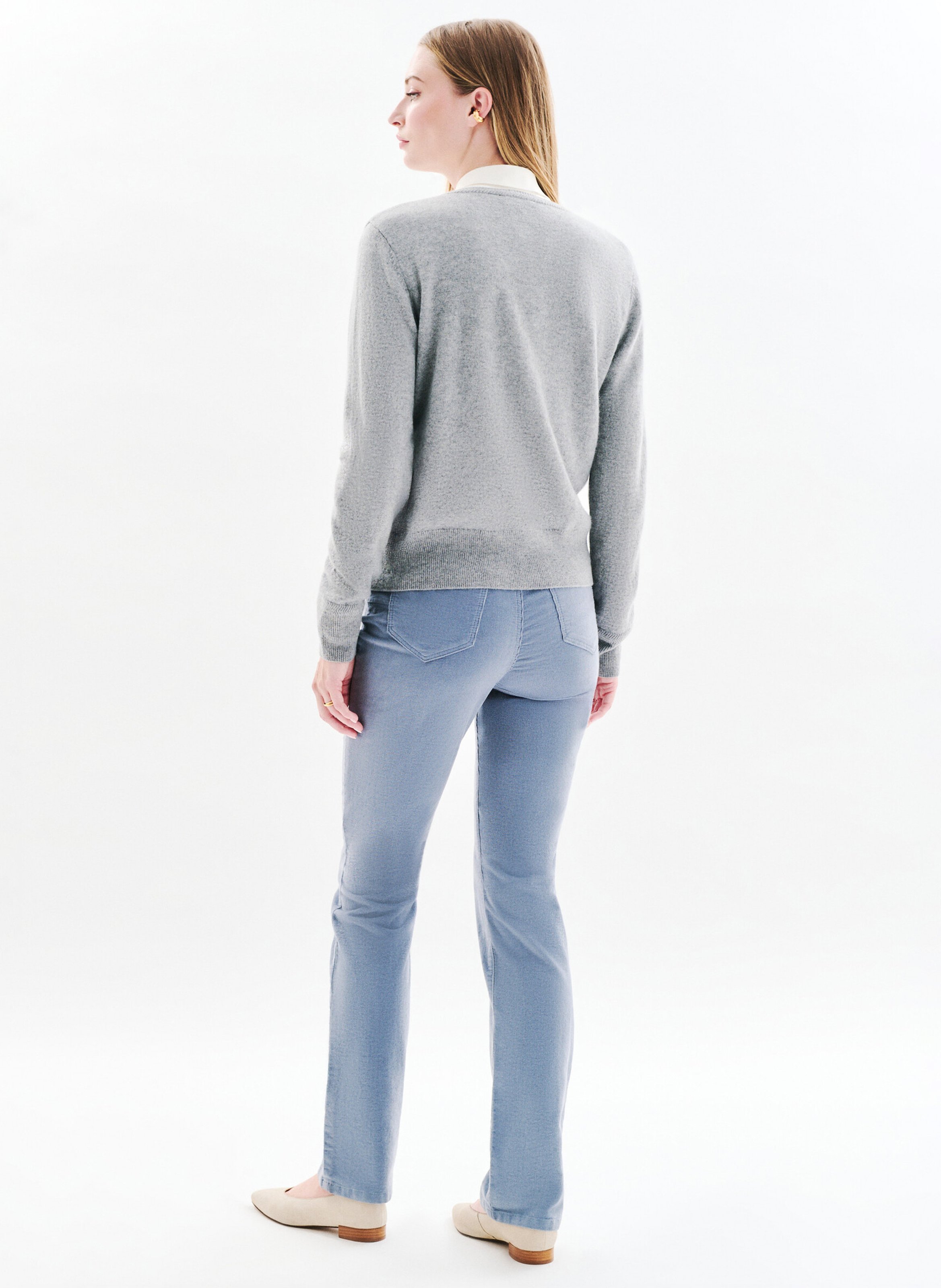 Gilet en cachemire col rond CAROLL Gris