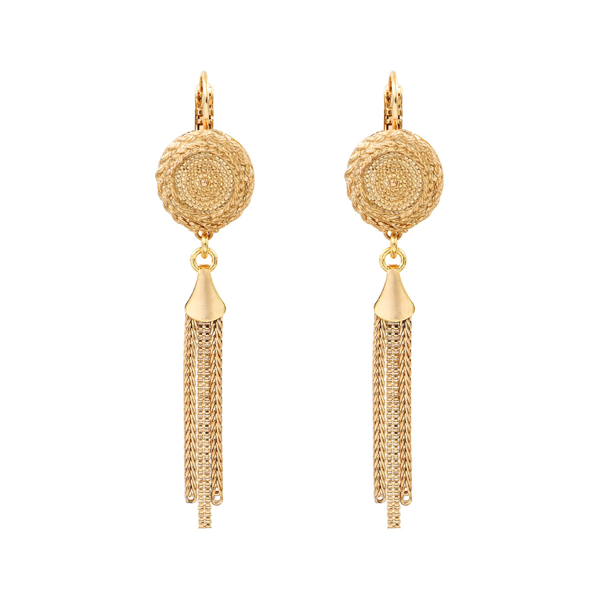 Gold-plated metal sleeper earrings SATELLITE PARIS No Color