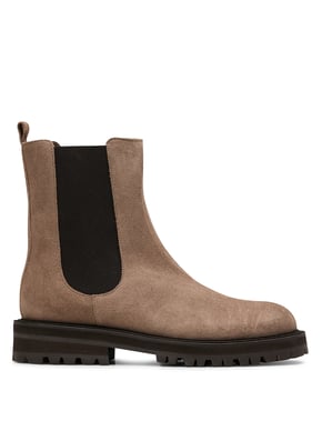 Botines De Piel Gemini Para Mujer, Tacón 4 Cm, Cremallera, Color Gris/negro, Talla Normal