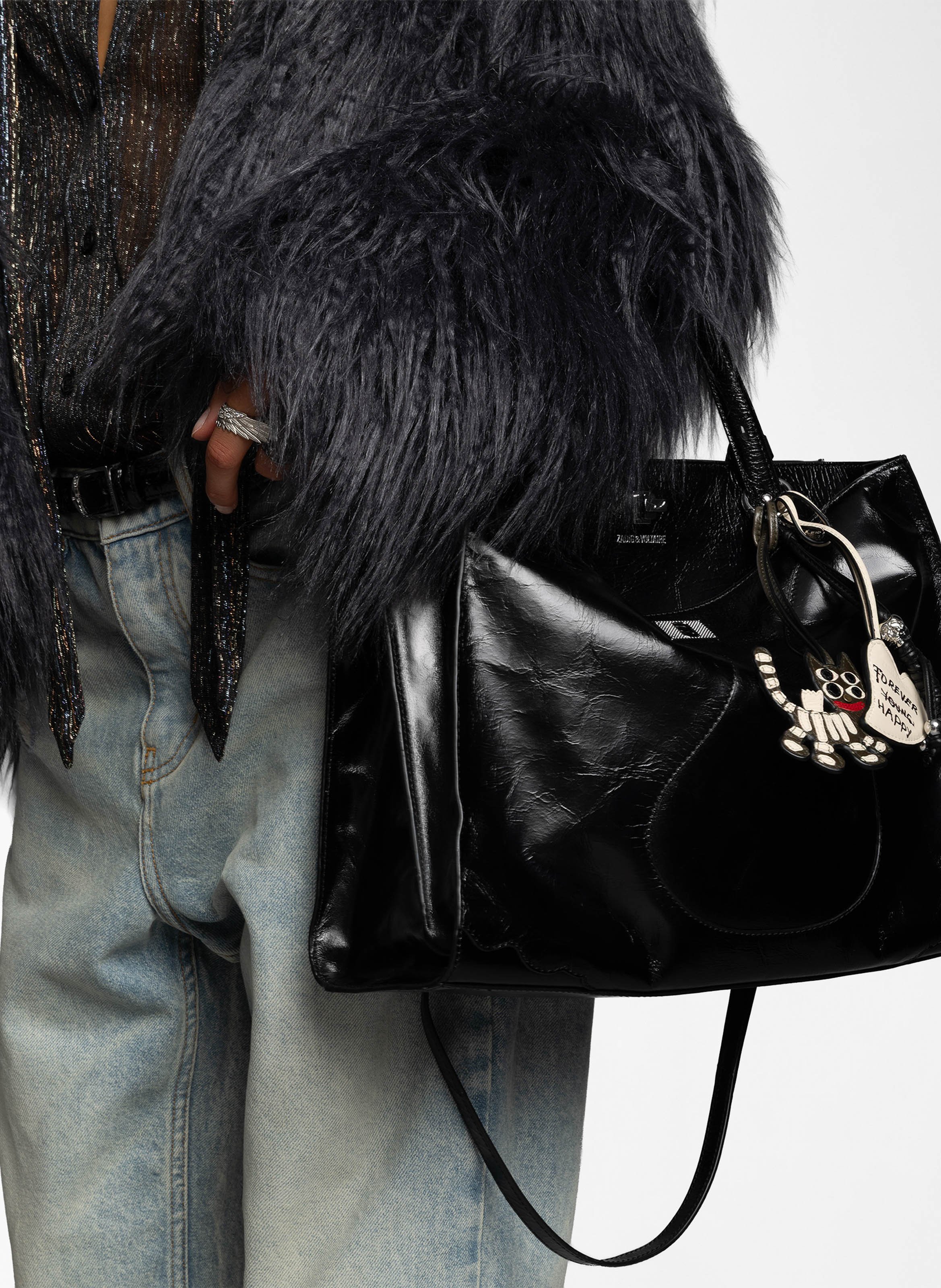 Vintage handtas van lakleer ZADIG&VOLTAIRE Zwart