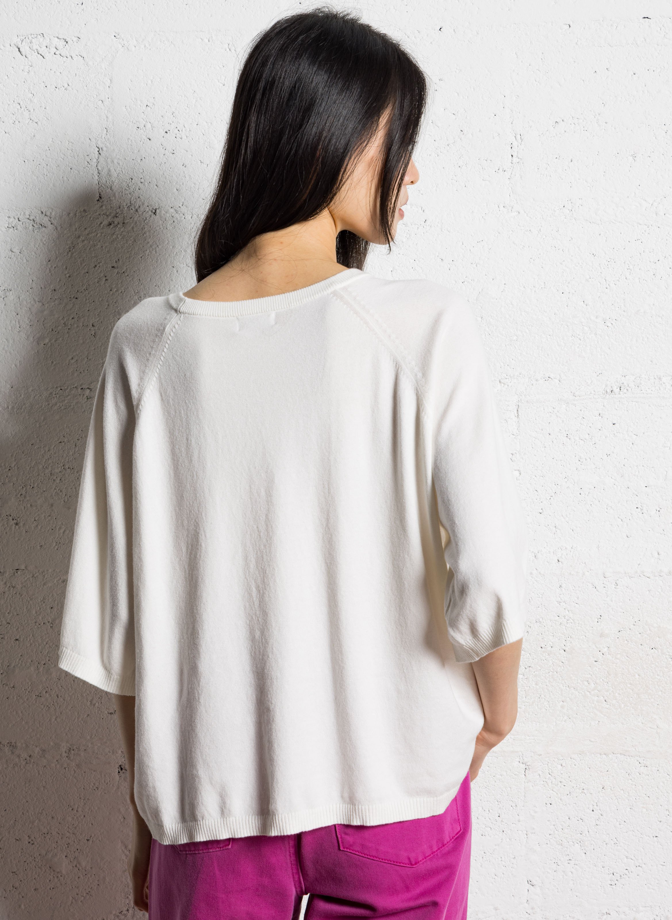 T-shirt van gevlamd katoen JC SOPHIE Wit