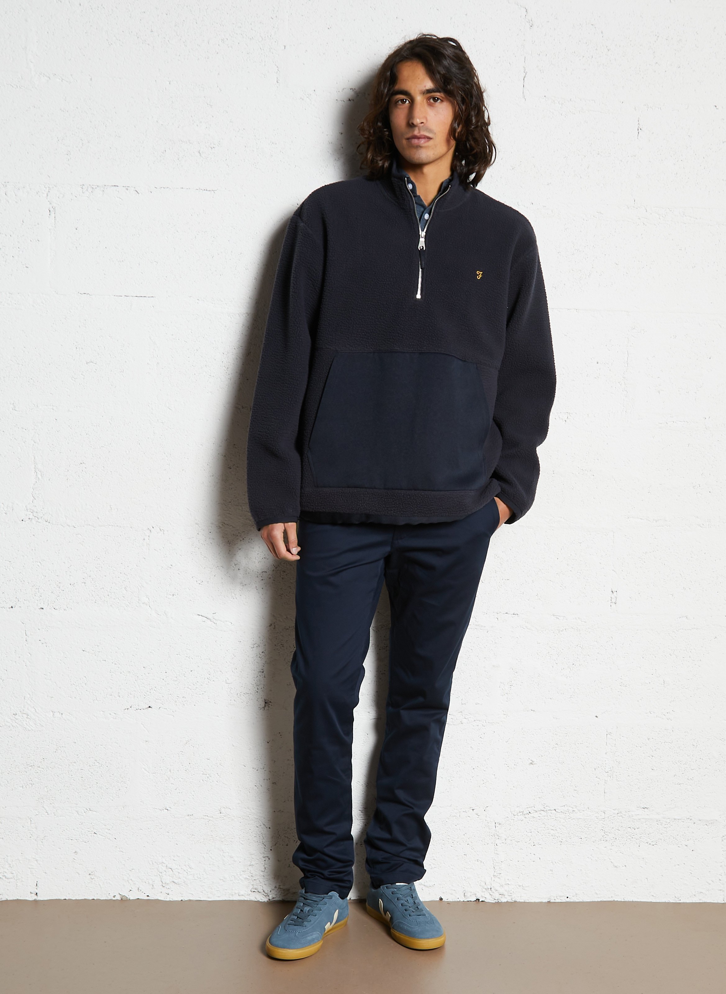 Gerade geschnittene Hose aus Bio-Baumwoll-Mix CHEVIGNON Blau