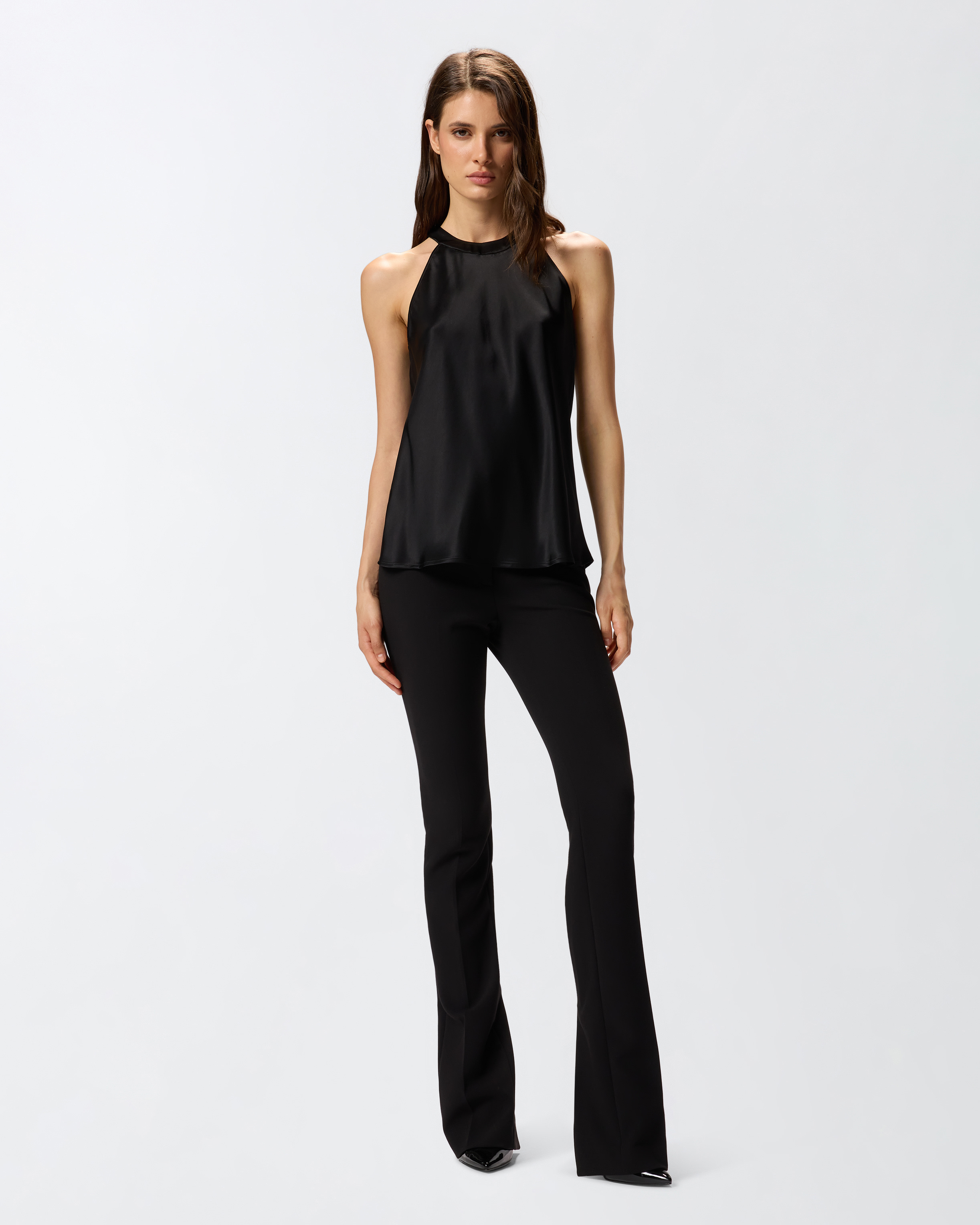 Top with satin bow and georgette crepe PINKO Black