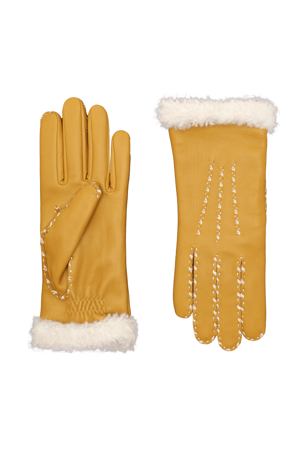 Marie-louise leather gloves lined with alpaca wool AGNELLE