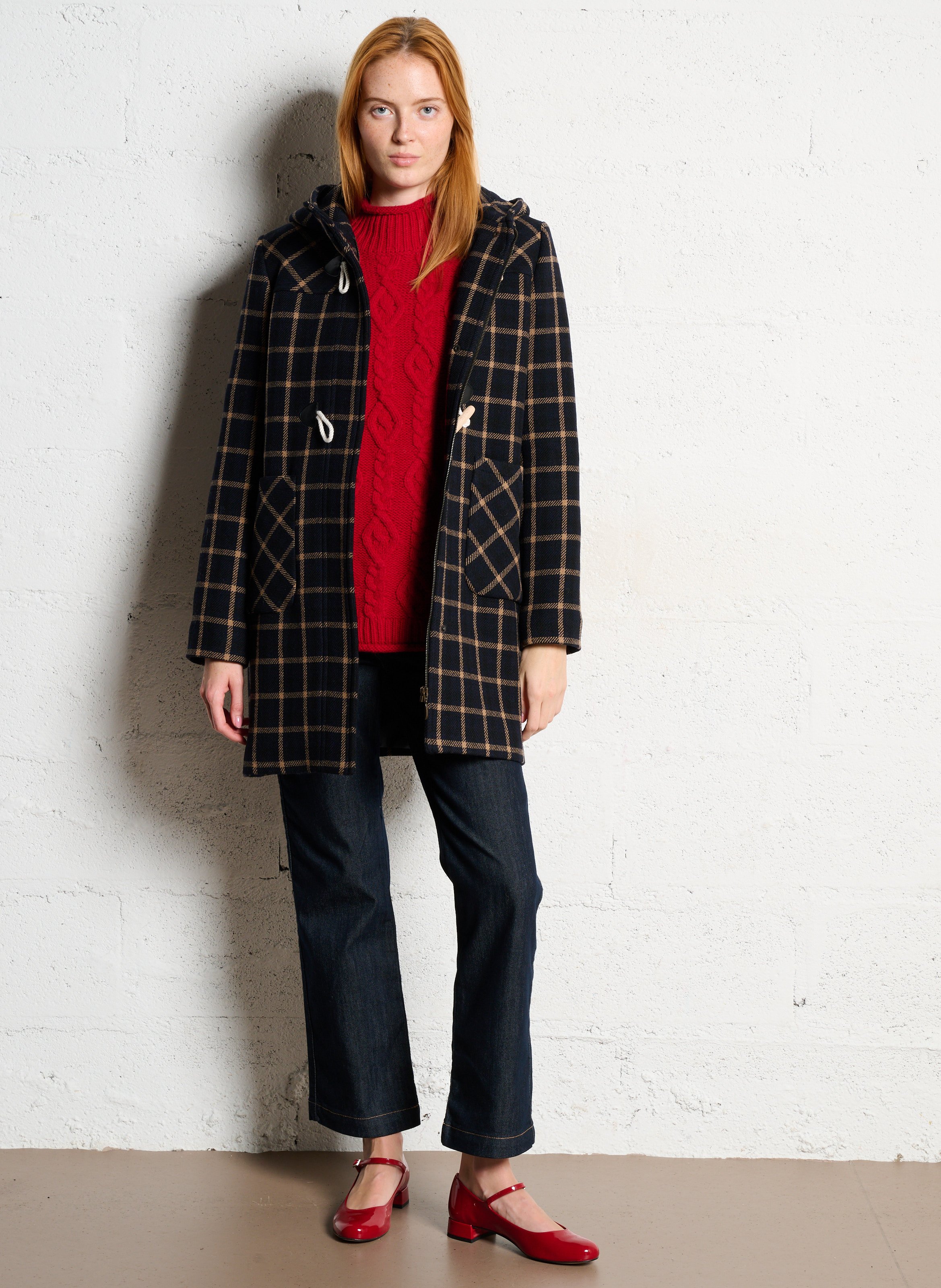 Manteau col montant en laine mélangée ARMOR LUX Bleu