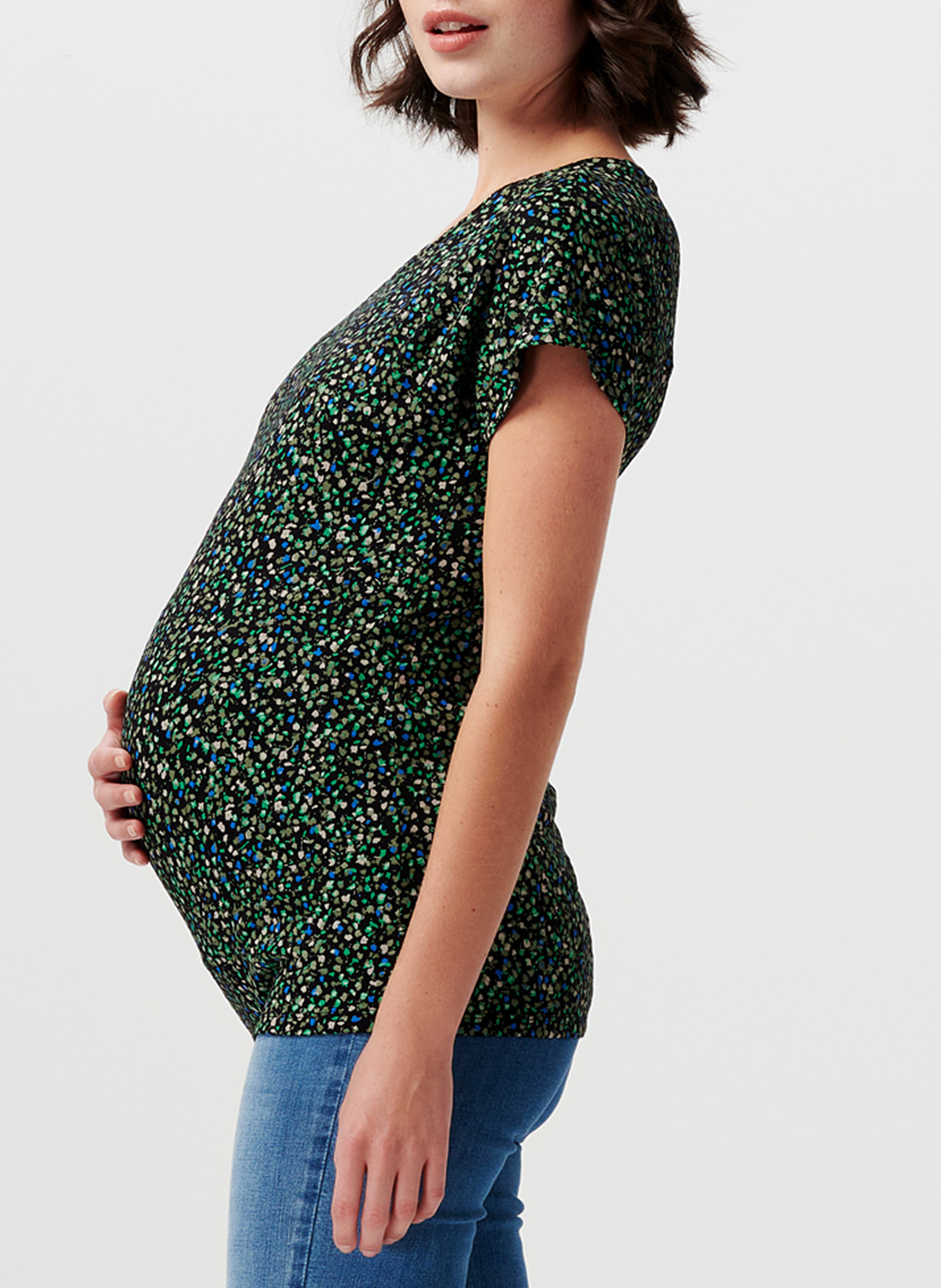 Zwangerschaps-T-shirt van viscosemix SUPERMOM Zwart