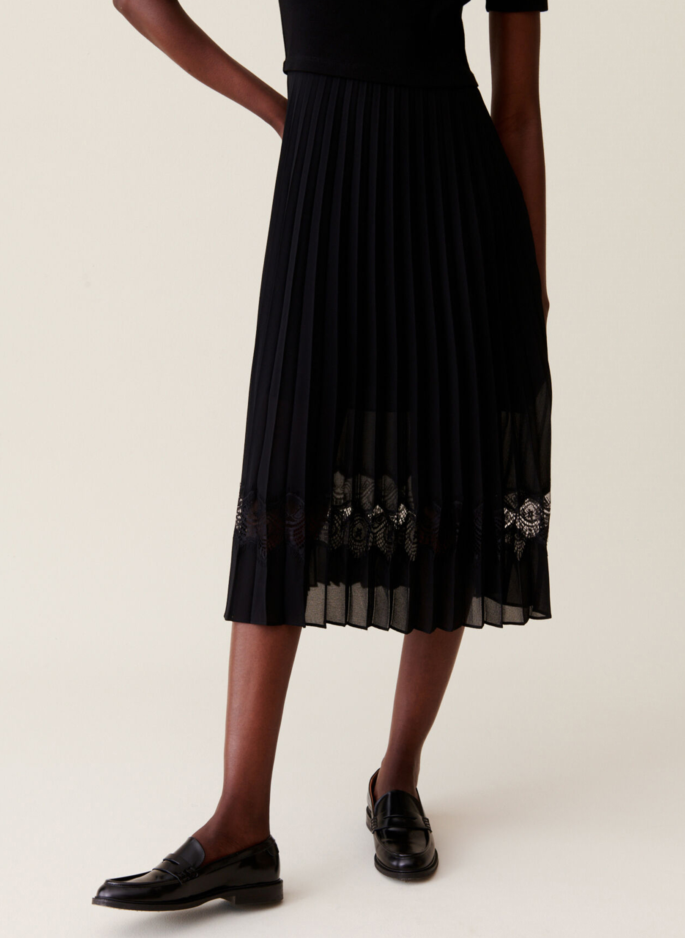 Robe midi bi-matière CLAUDIE PIERLOT Noir