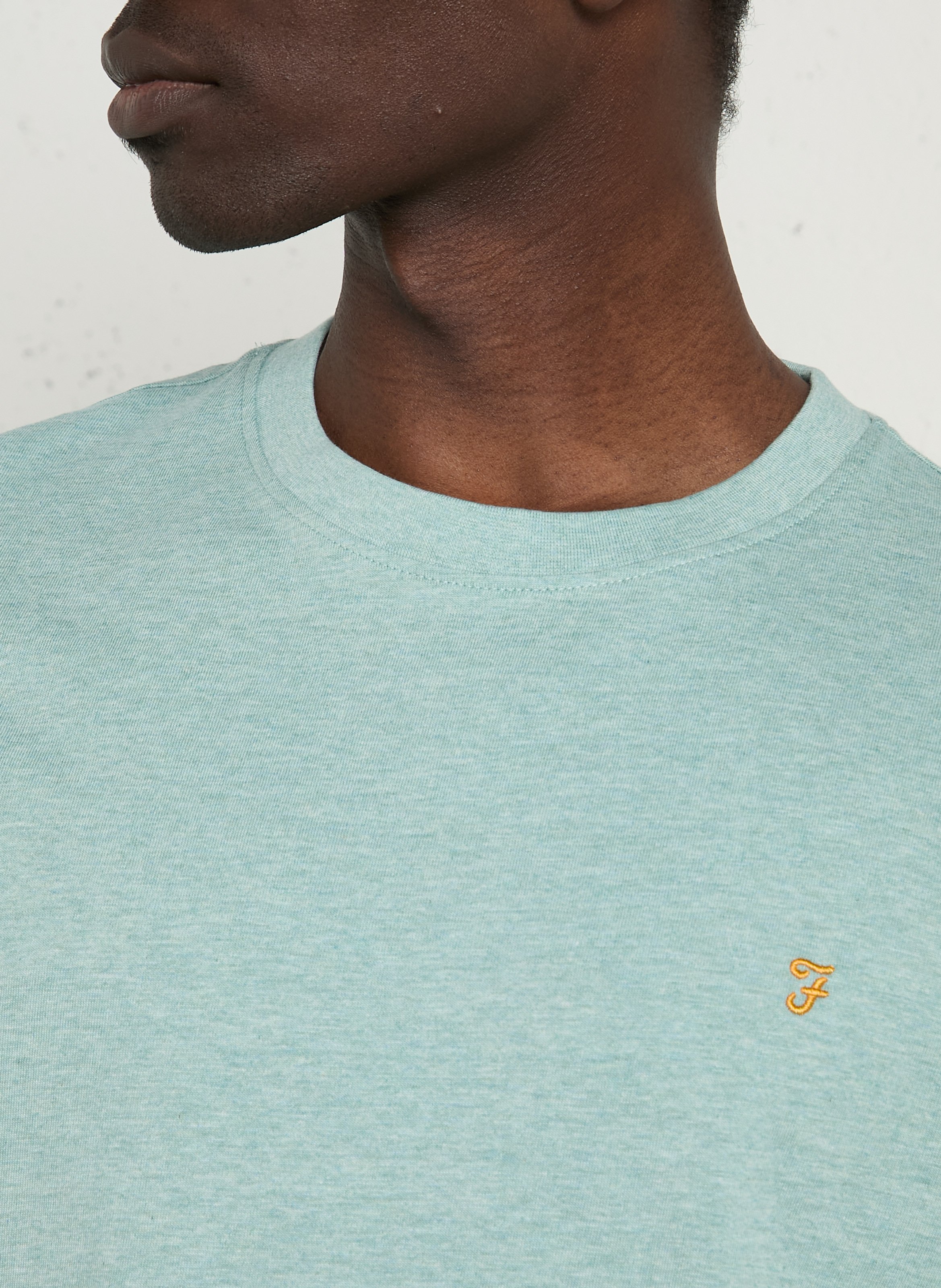 T-shirt van biokatoen met ronde hals FARAH Groen