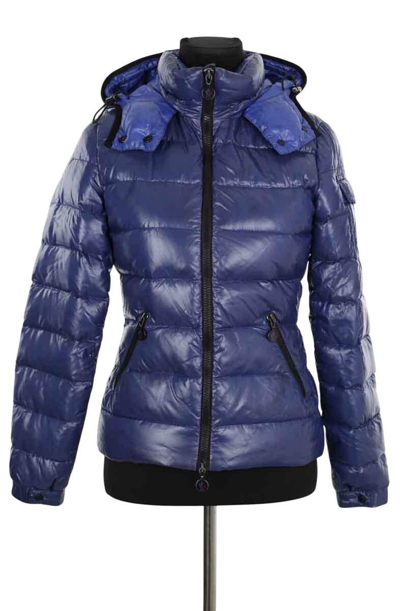 Lightweight quilted padded jacket with high neck MONCLER - Seconde Main Blue
