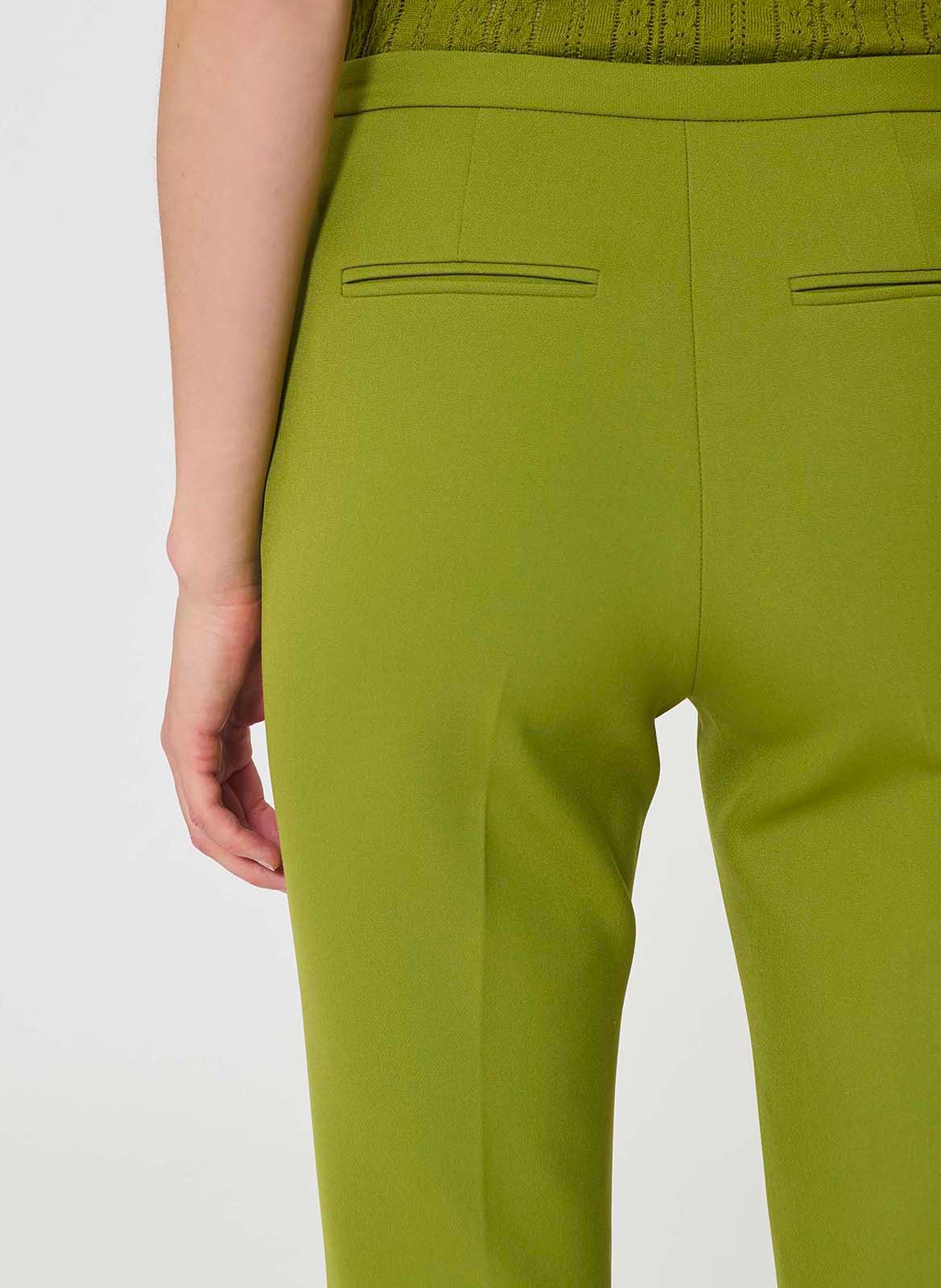 Pantalon évasé 7/8e en toile Vert