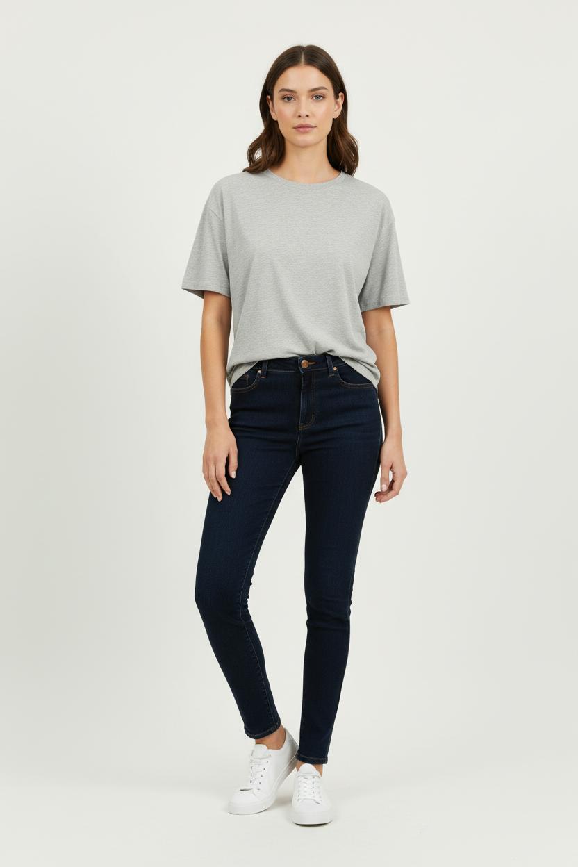 Cropped slim jeans with studs CLOSED - Seconde Main Blue