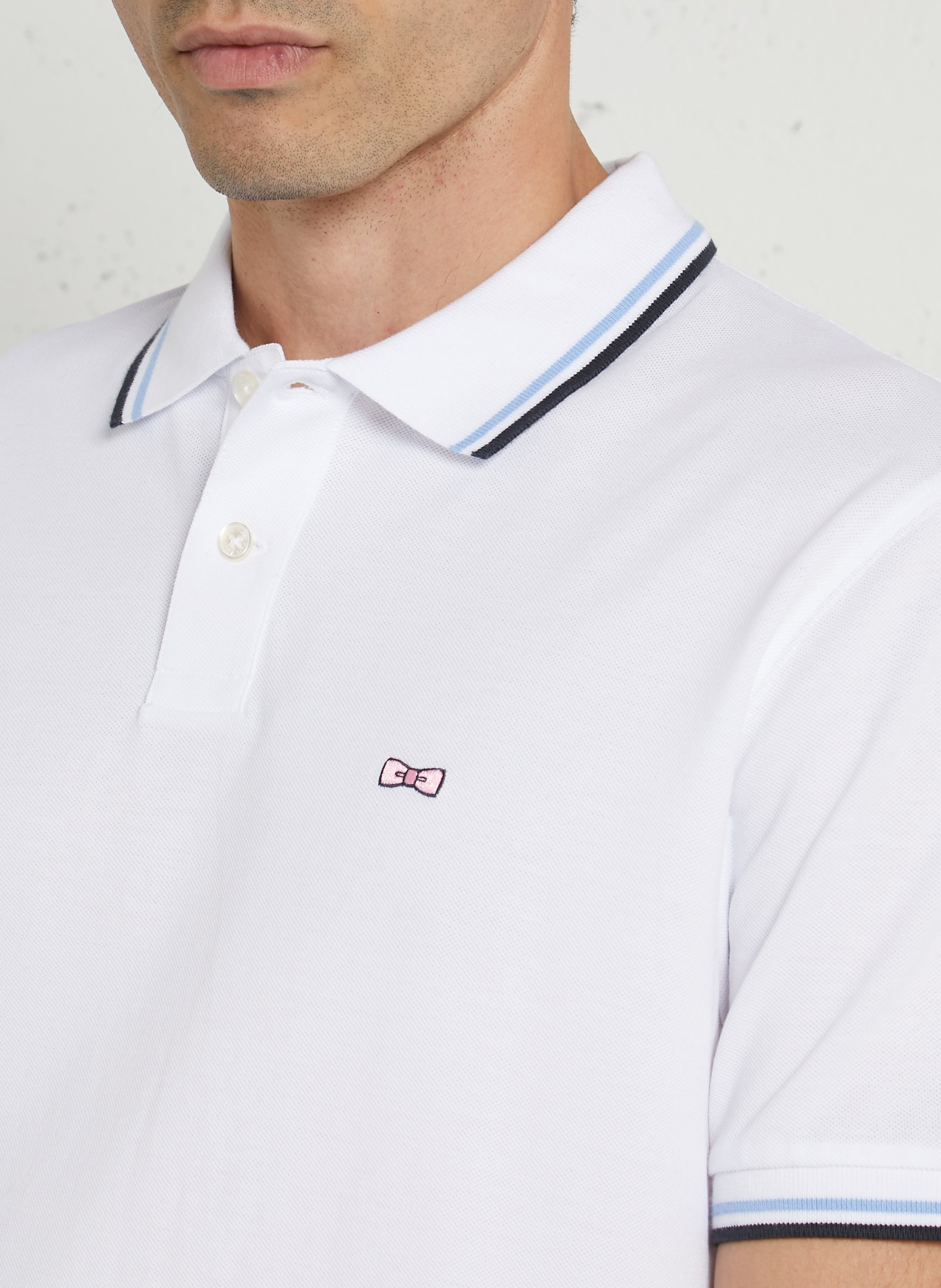 Straight cotton polo shirt EDEN PARK White