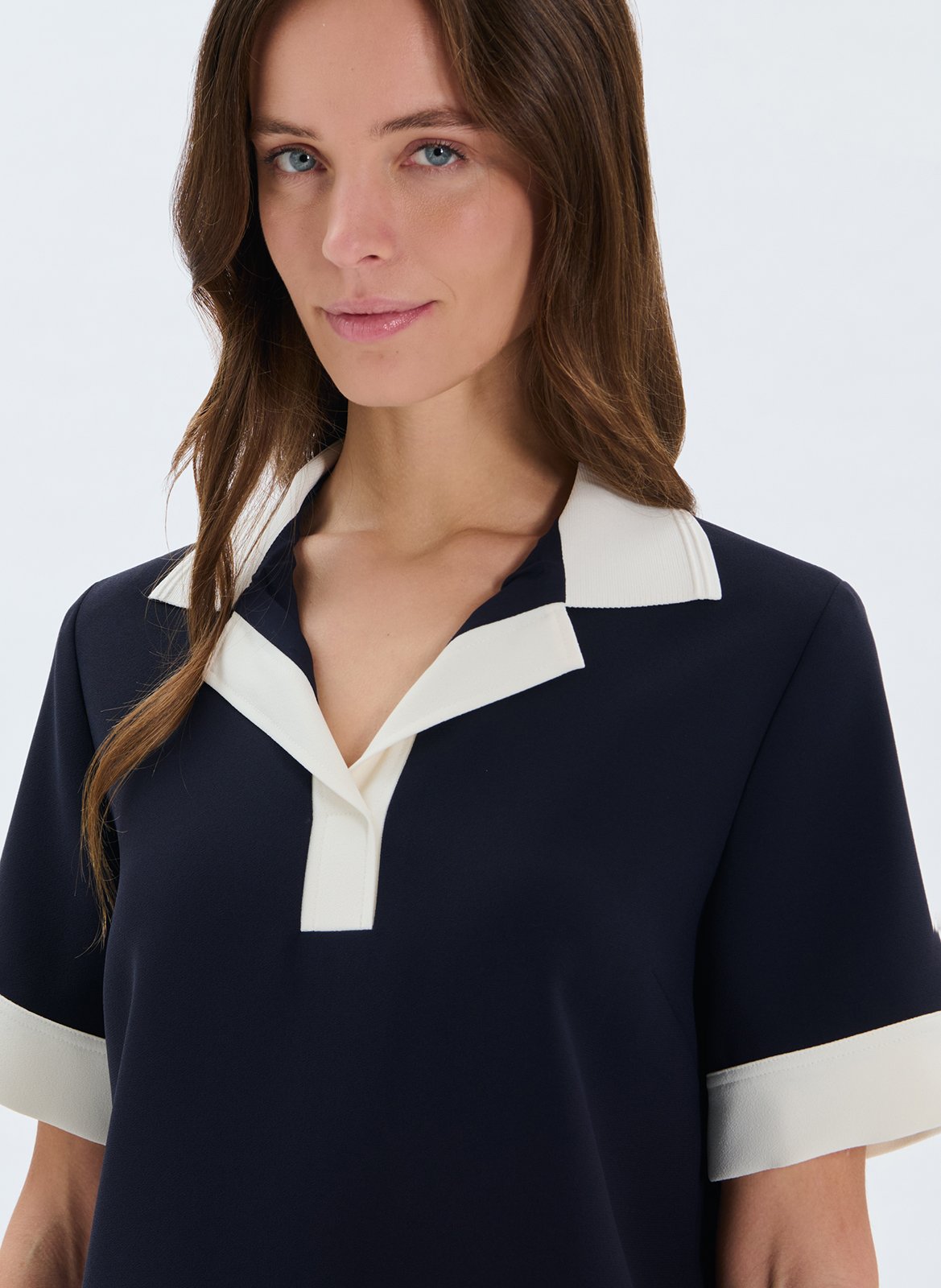 Polo with a collar and lapel ZAPA Blue