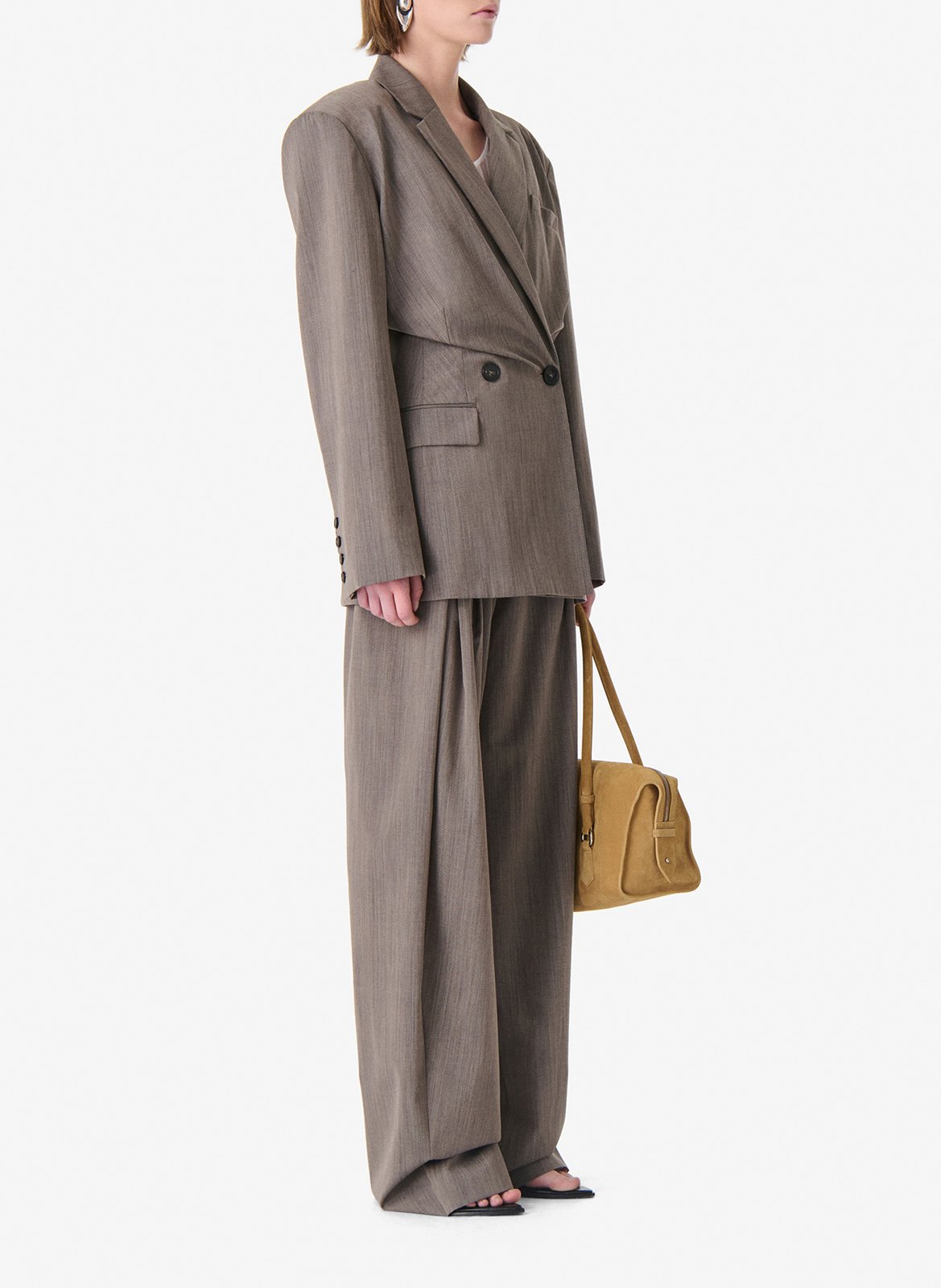 Getailleerde blazer van wolmix IRO Bruin