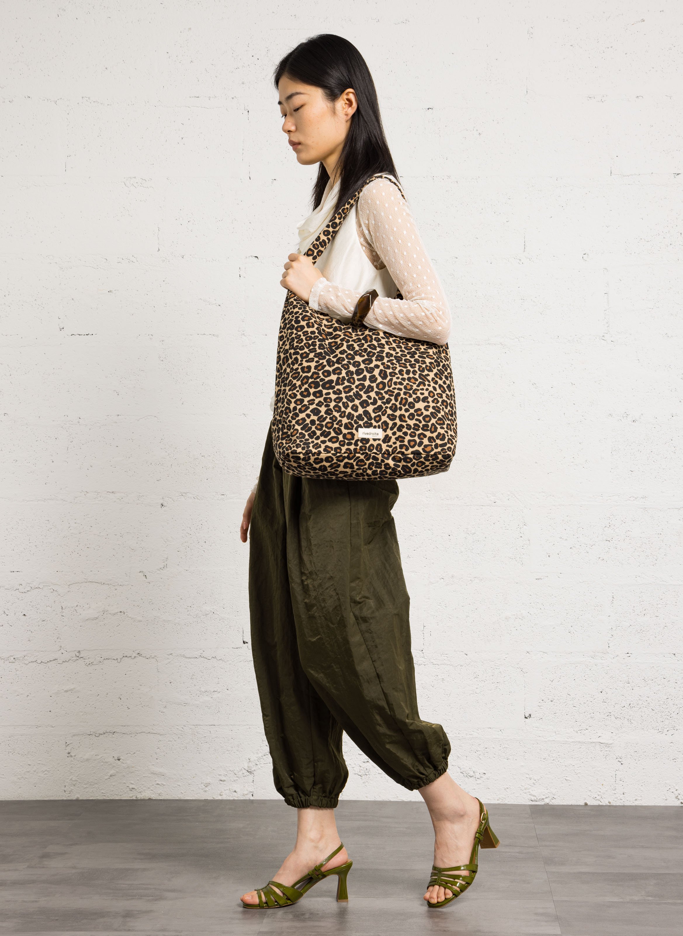 Sac porté épaule en coton mélangé RIVEDROITE PARIS Beige