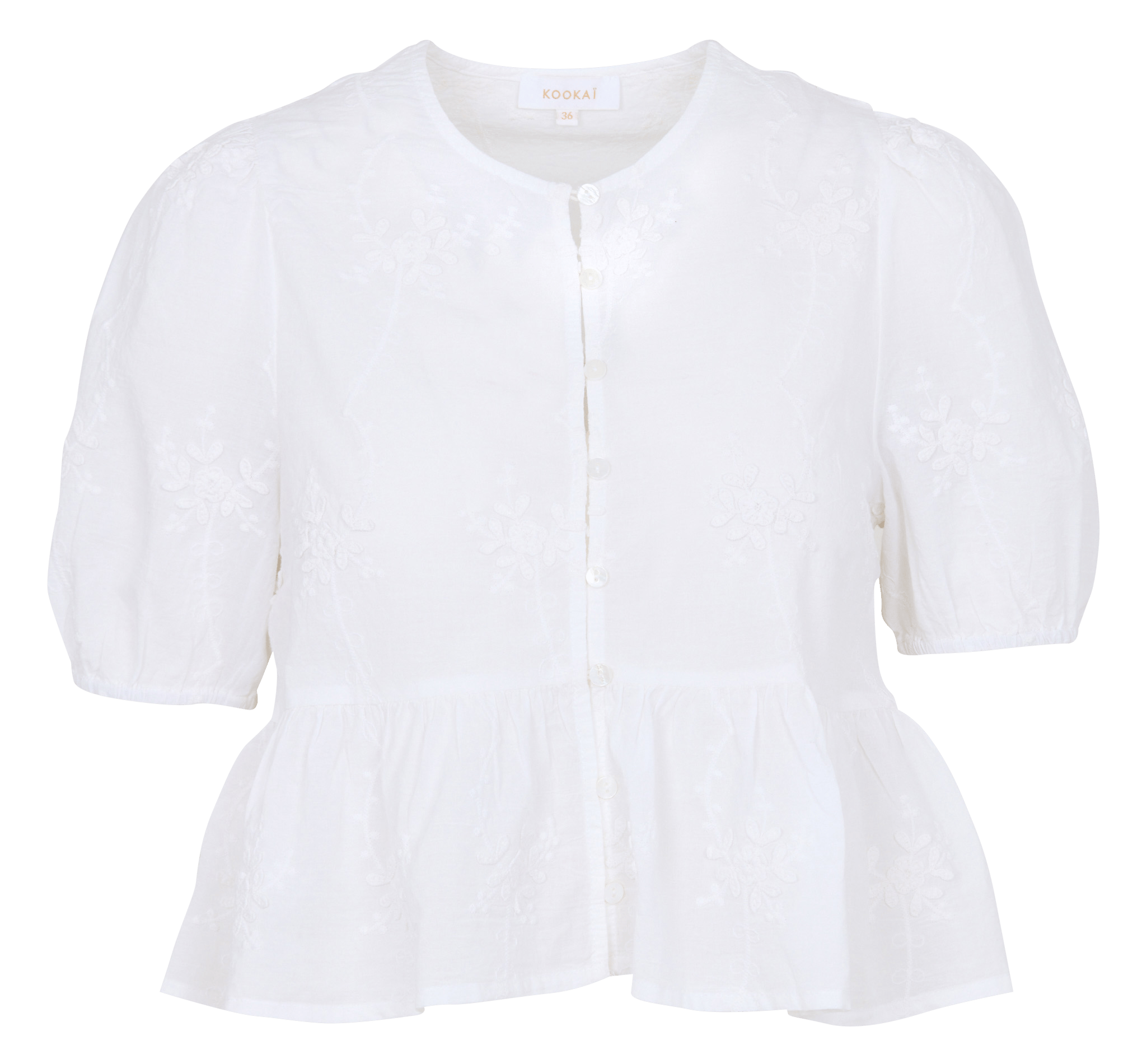 Bluse Rundhalsausschnitt aus Baumwolle KOOKAI Weiss