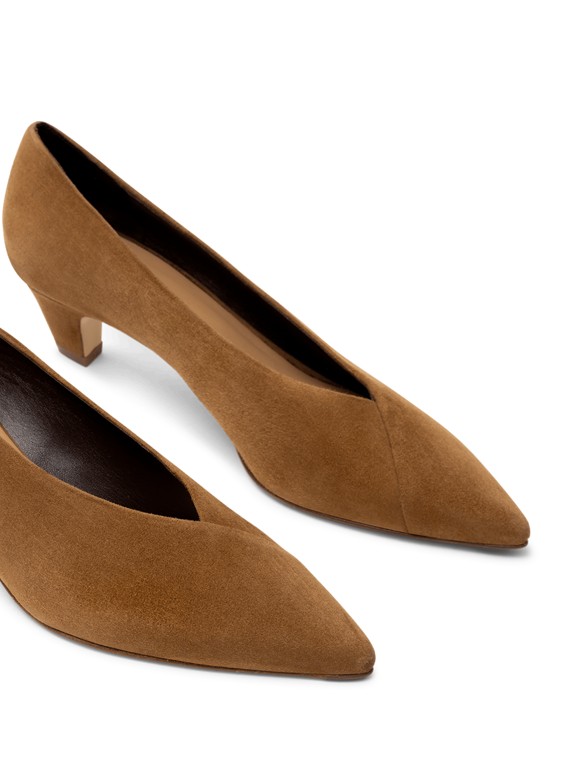 Escarpins en cuir velours datte PARALLELE PARIS Marron