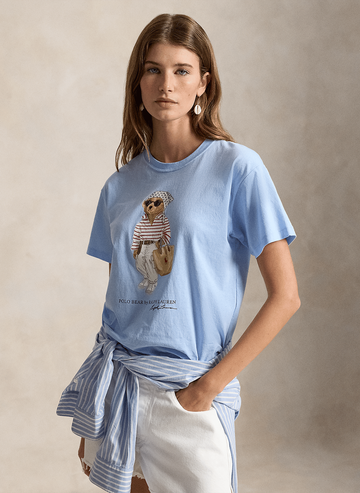 Tee-shirt col rond sérigraphié POLO RALPH LAUREN Bleu