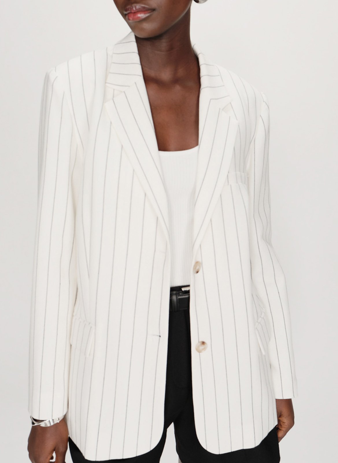Veste tailleur droite unie GRACE ET MILA Blanc