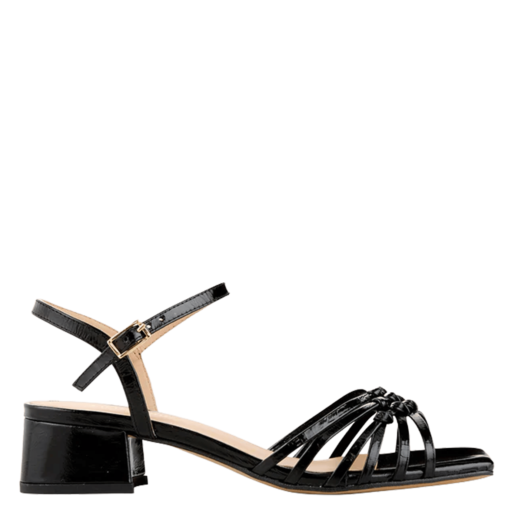 Leren sandaaltje met hak COSMOPARIS Zwart