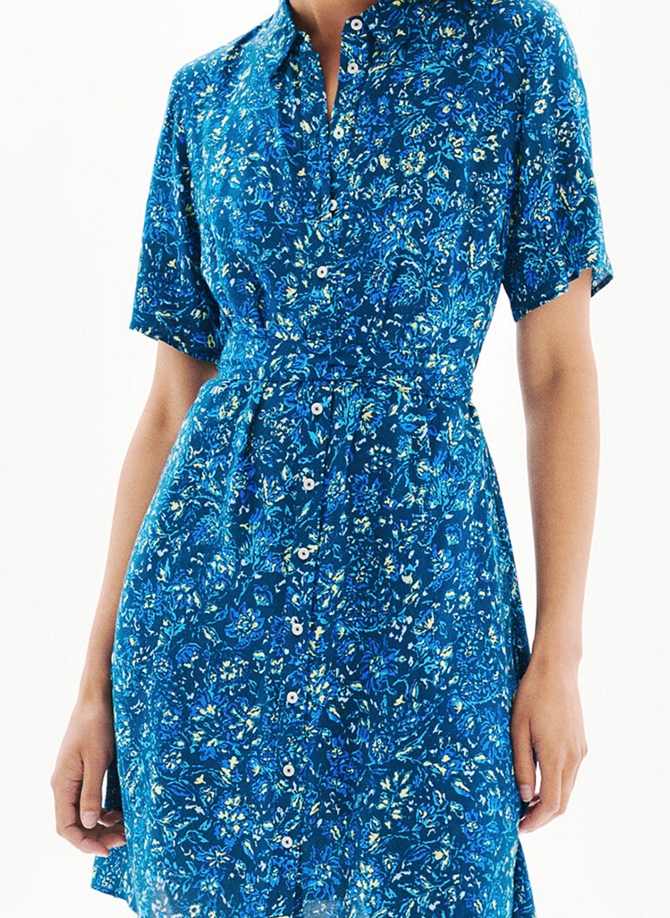Geblümtes Hemdblusenkleid CAROLL Blau