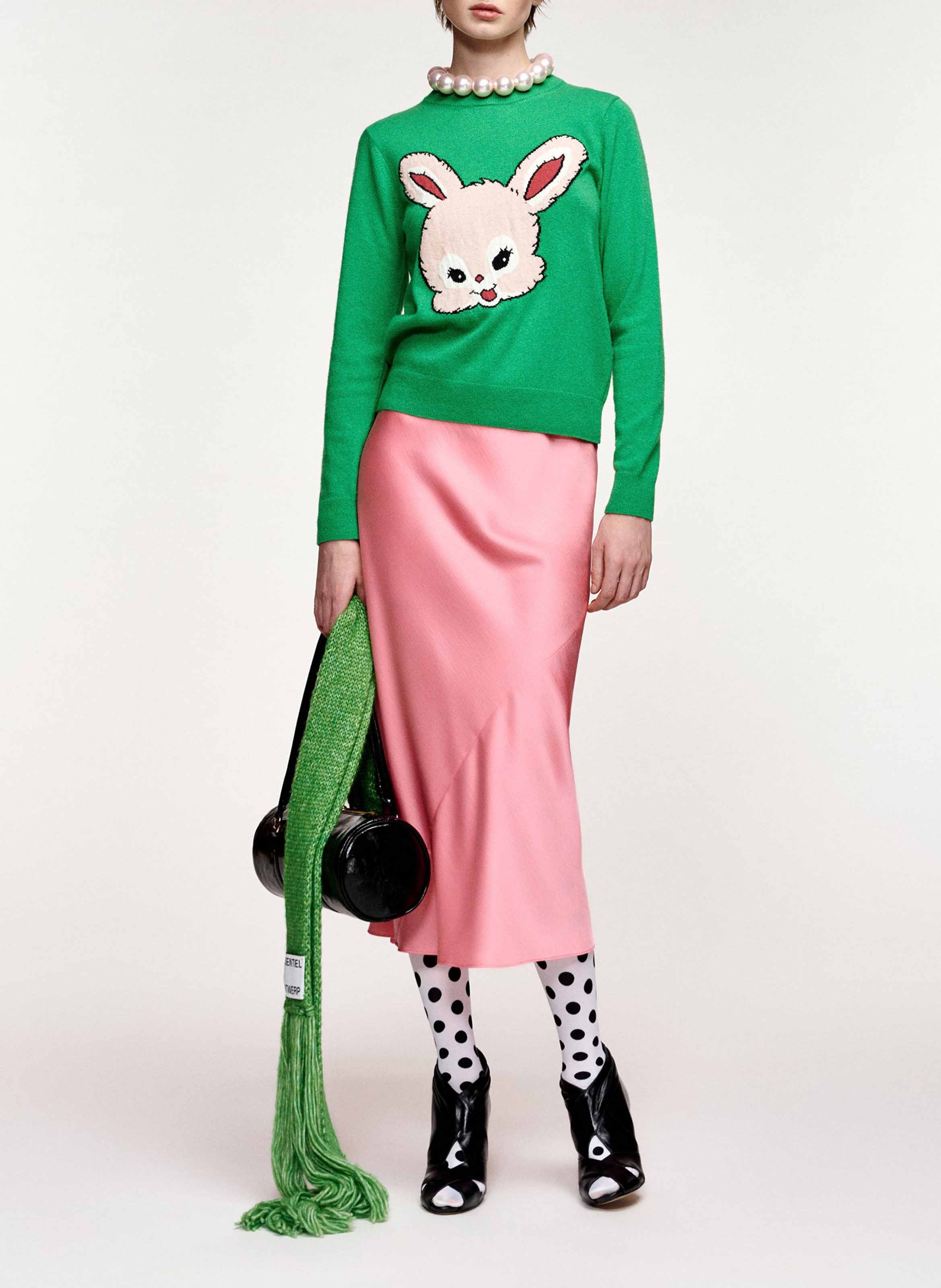 Gerader Rundhalsausschnitt-Pullover mit Muster ESSENTIEL ANTWERP Rosa