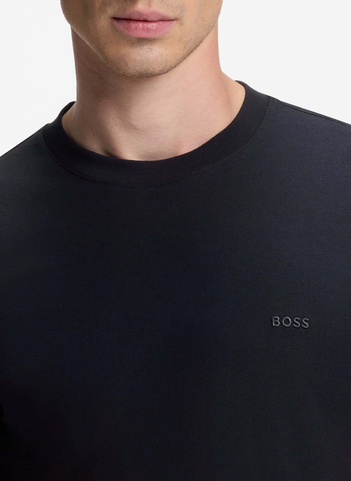 Tee-shirt col rond en coton BOSS Bleu