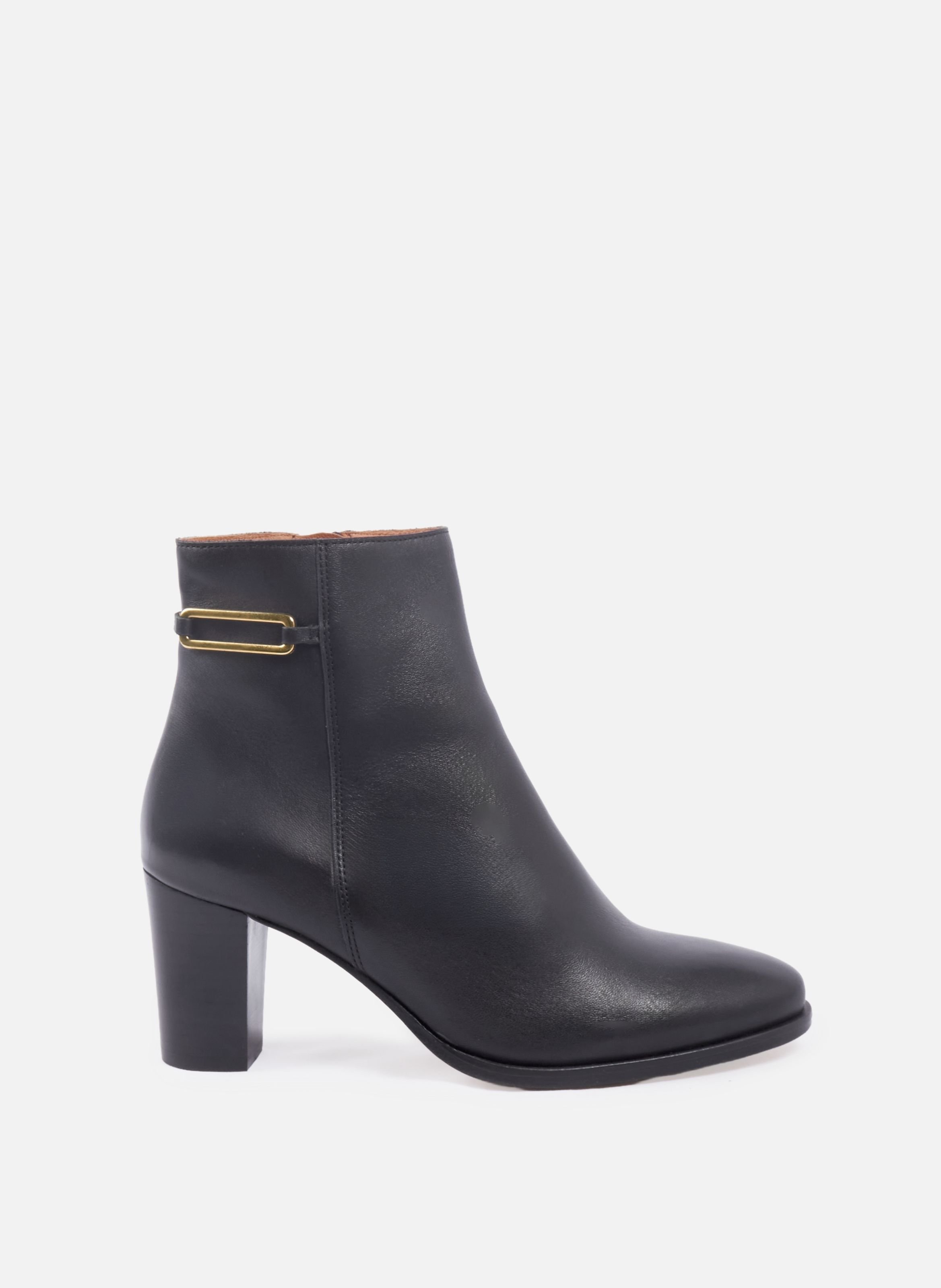 Bottines bijoux talon zélie cuir JULES & JENN Black