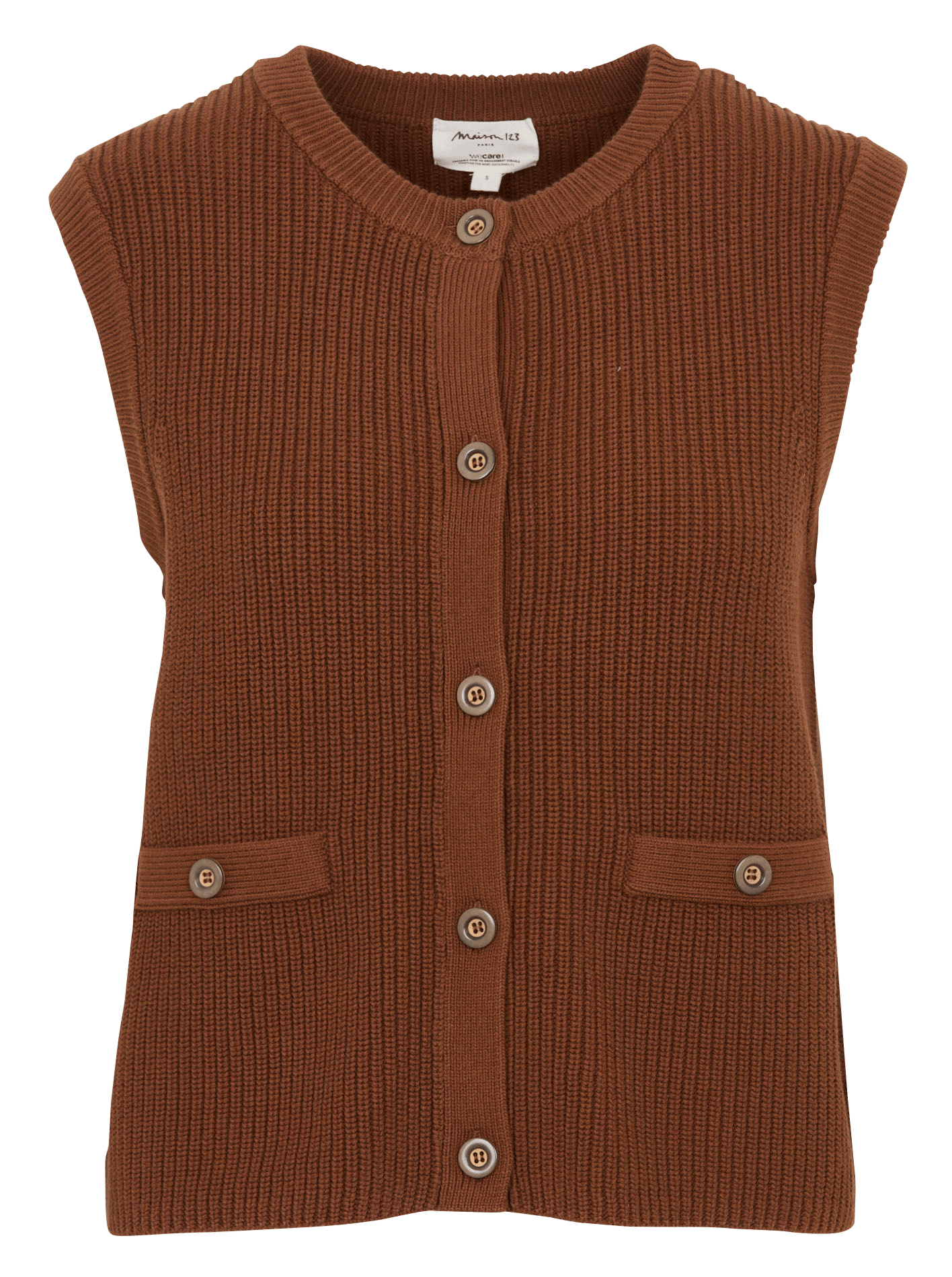 Gilet col rond en coton MAISON 123